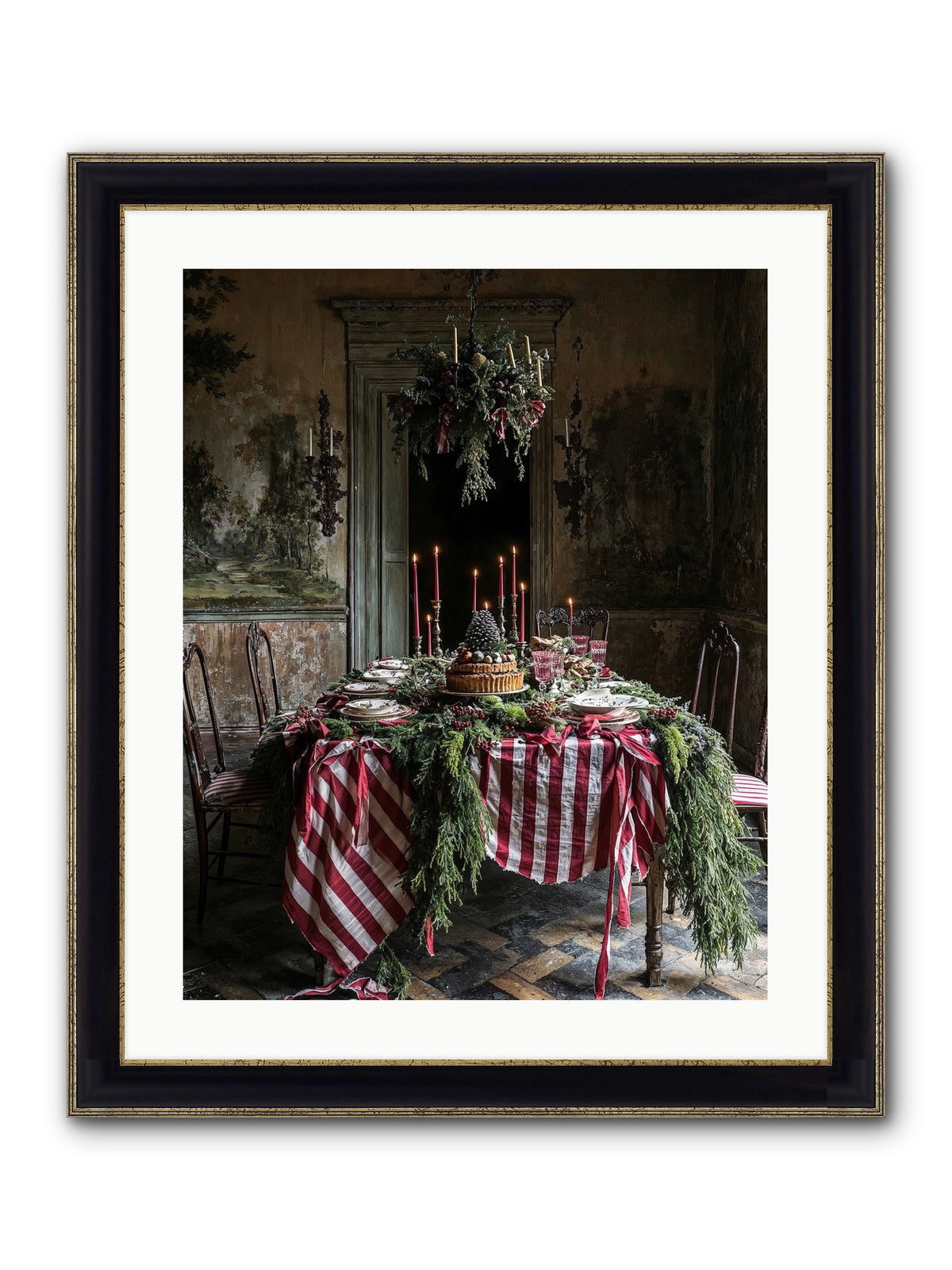 December's Grand Soirée Framed Print - Black & Gold 20x25