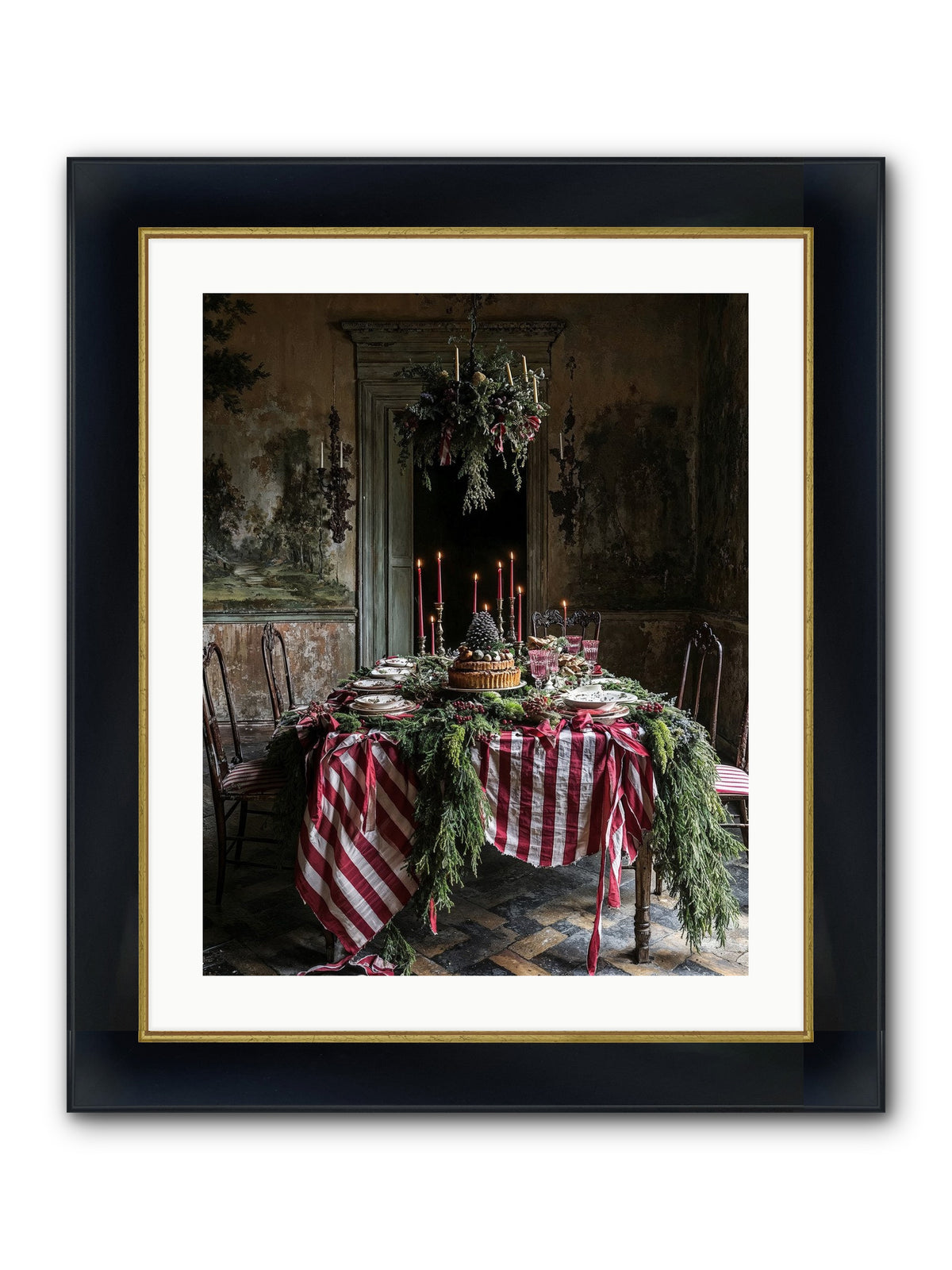 December's Grand Soirée Framed Print - Wide Black w/Gold 20x25
