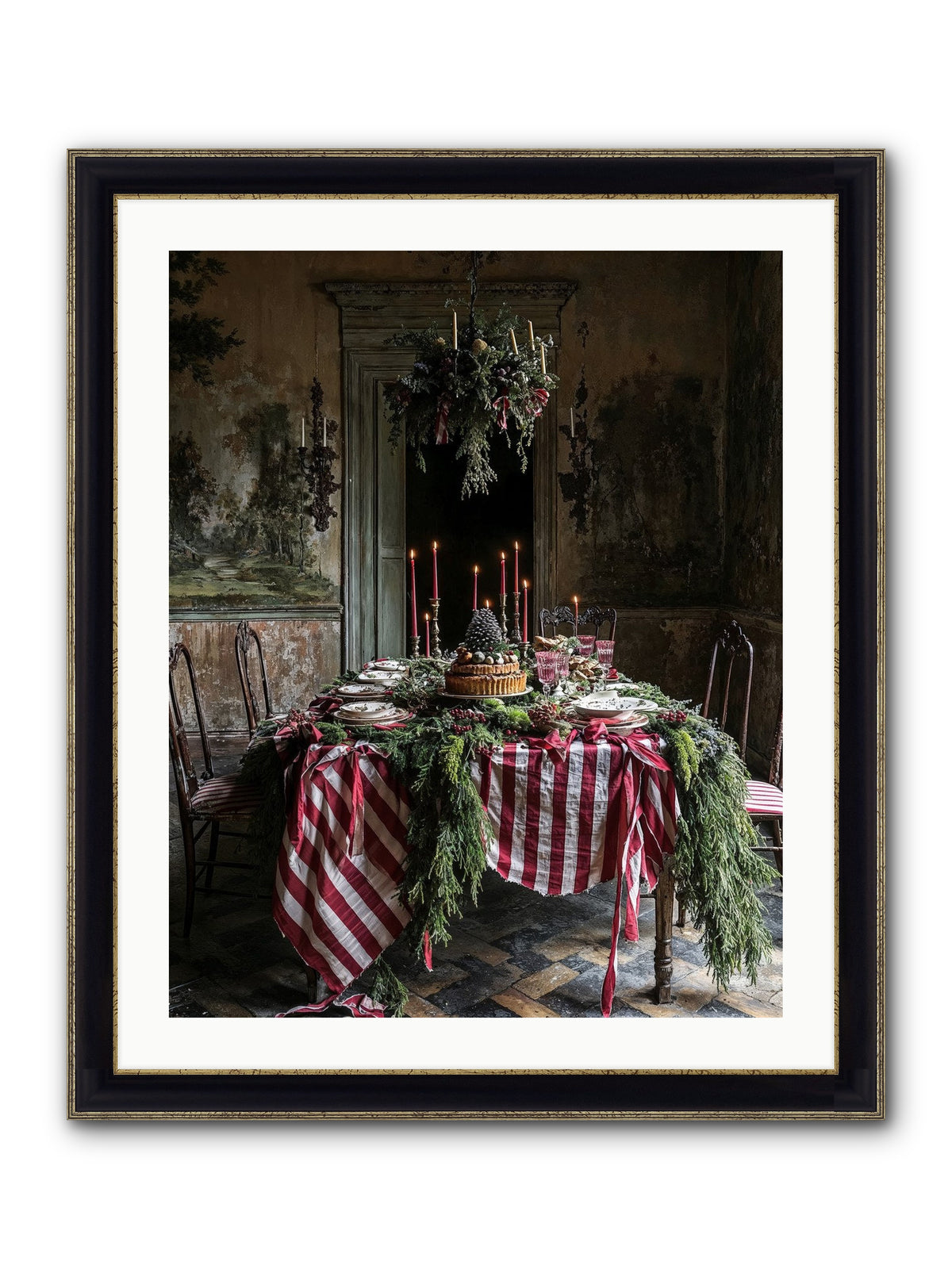 December's Grand Soirée Framed Print - Black & Gold 24x30