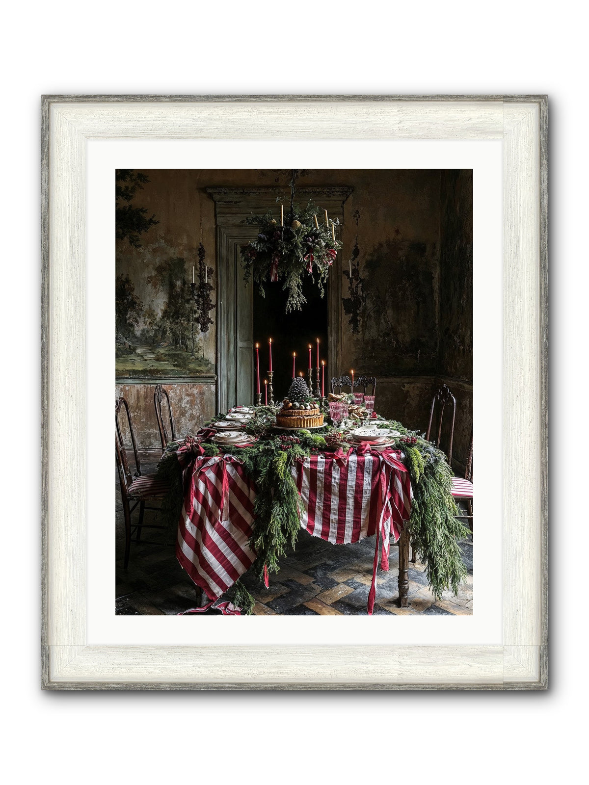 December's Grand Soirée Framed Print - Driftwood White 24x30