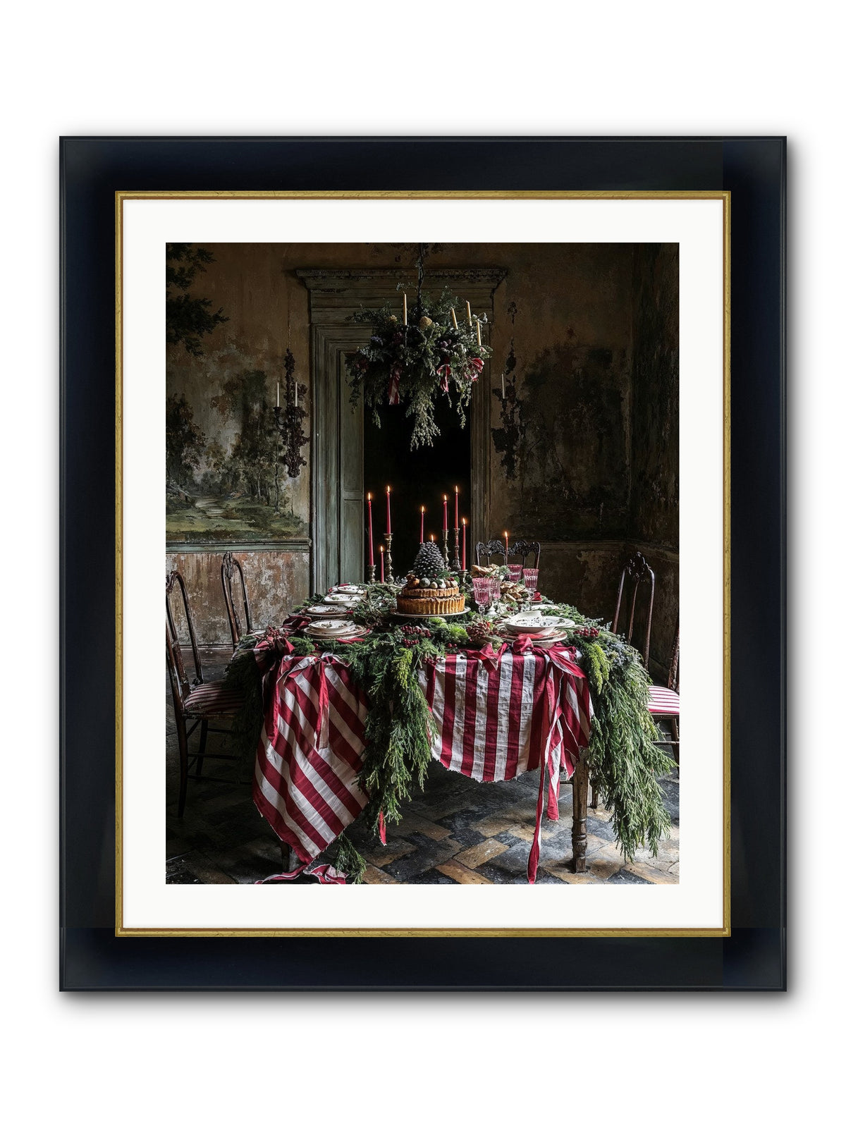December's Grand Soirée Framed Print - Wide Black w/Gold 24x30