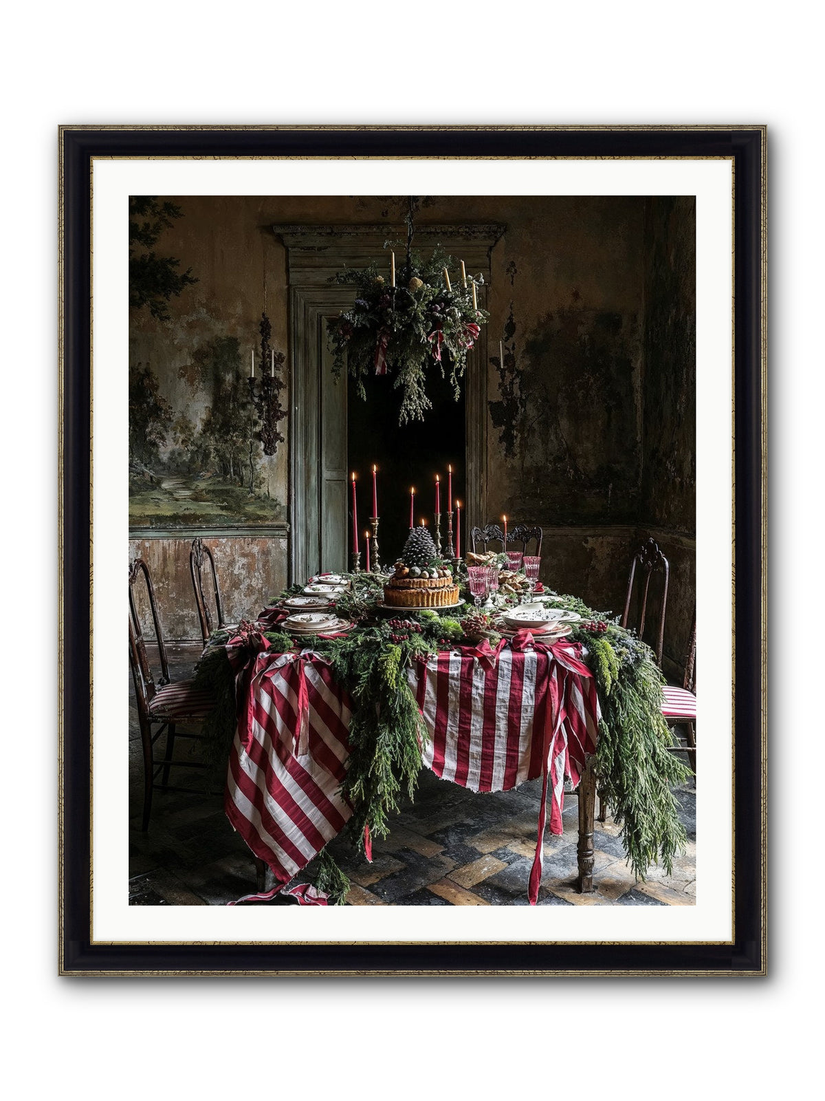 December's Grand Soirée Framed Print - Black & Gold 32x40