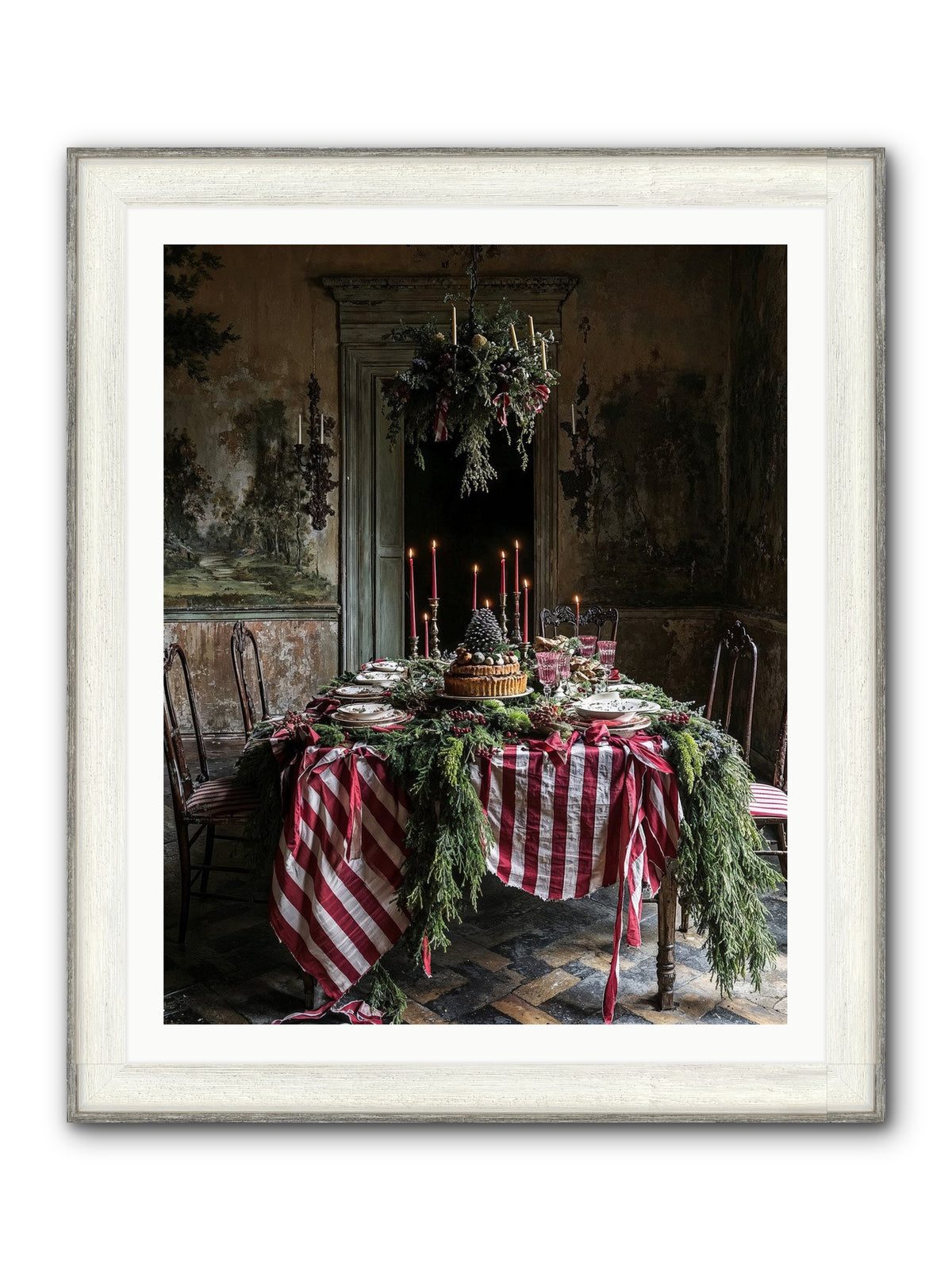 December's Grand Soirée Framed Print - Driftwood White 32x40