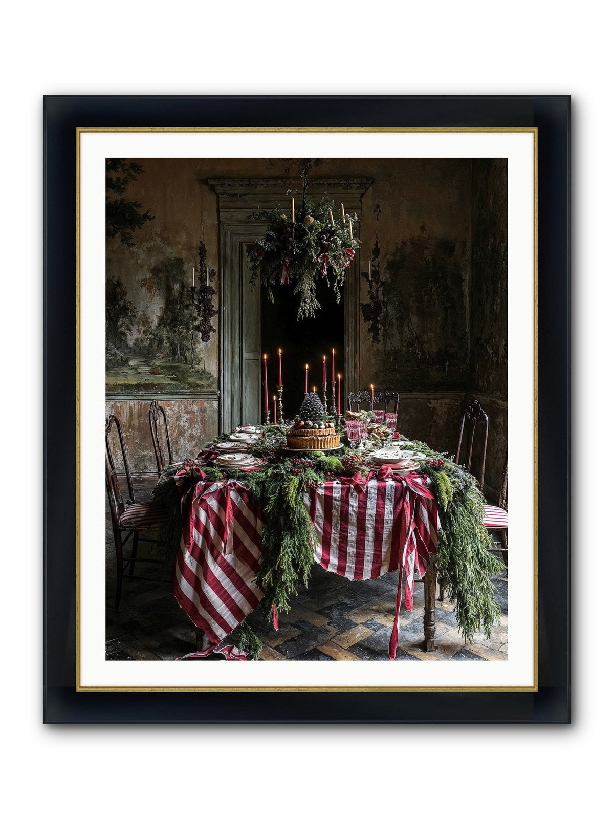 December's Grand Soirée Framed Print - Wide Black w/Gold 32x40