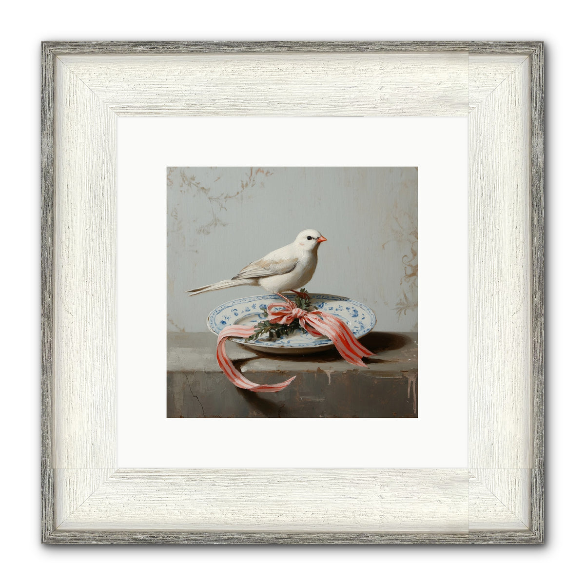 December's Sweet Melody Framed Print - Driftwood White 10x10