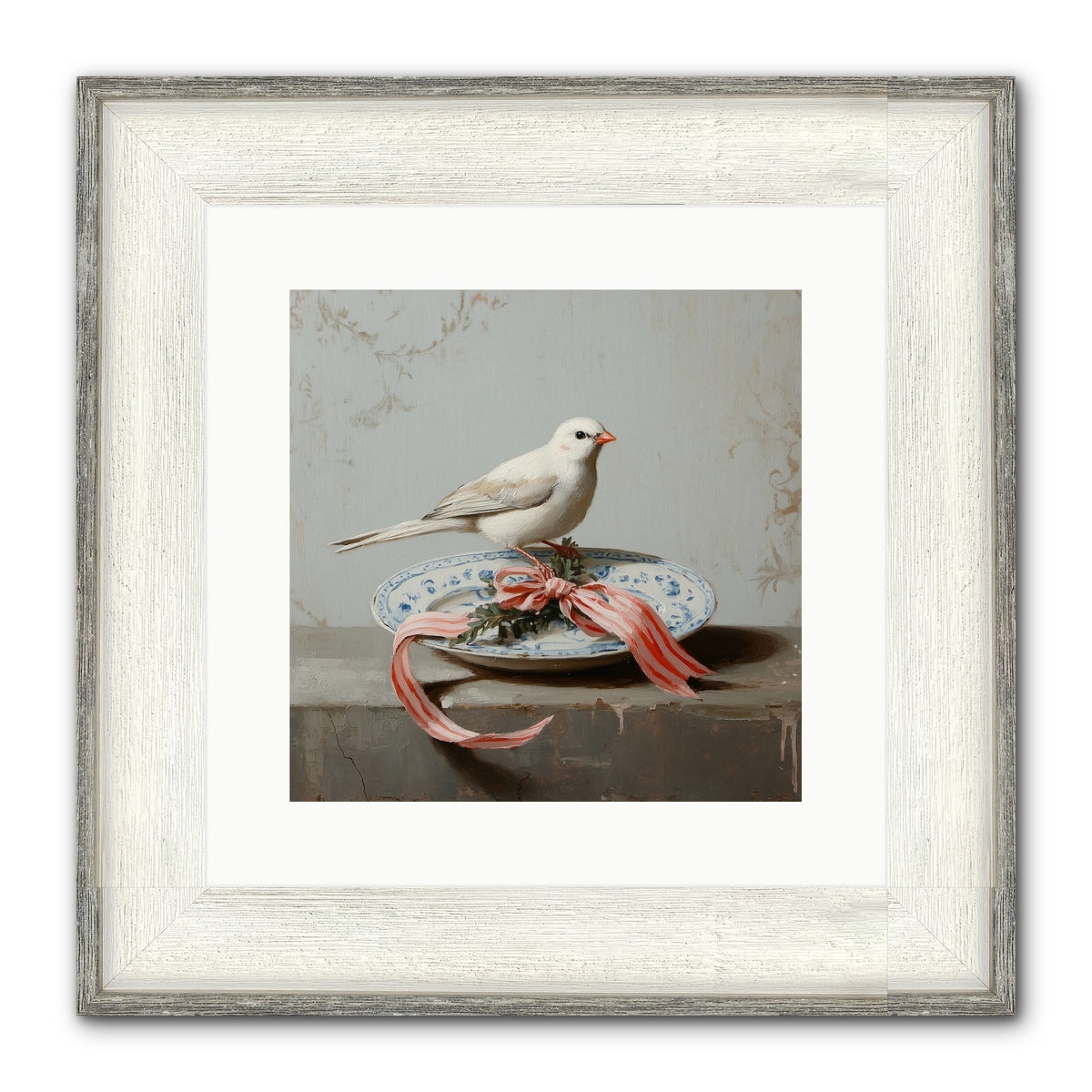 December's Sweet Melody Framed Print - Driftwood White 12x12