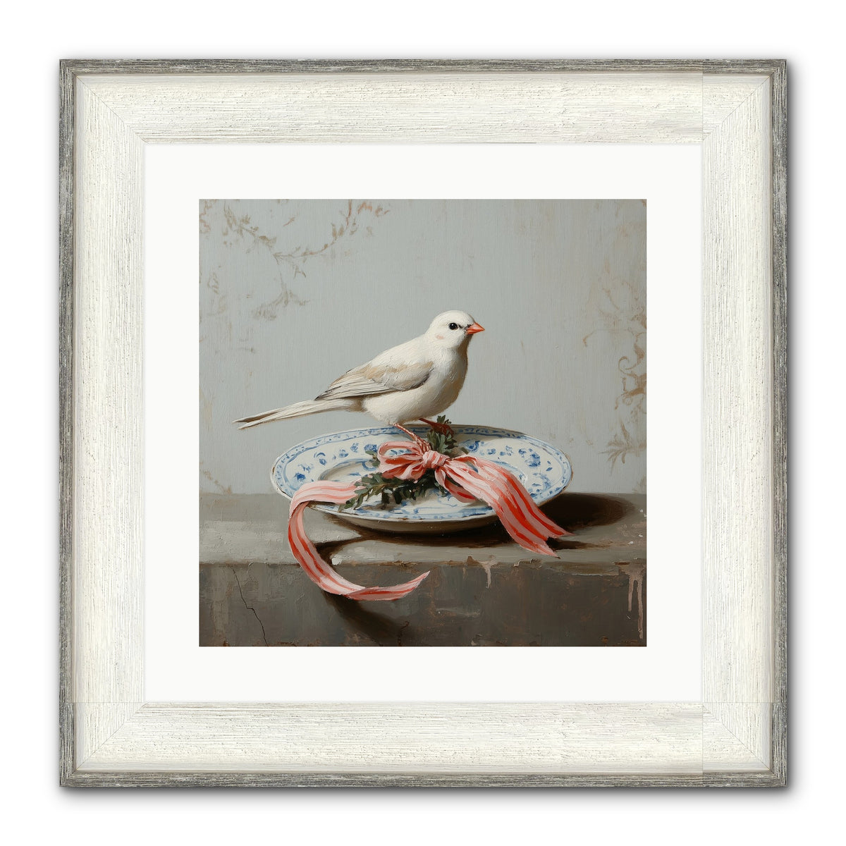 December's Sweet Melody Framed Print - Driftwood White 16x16