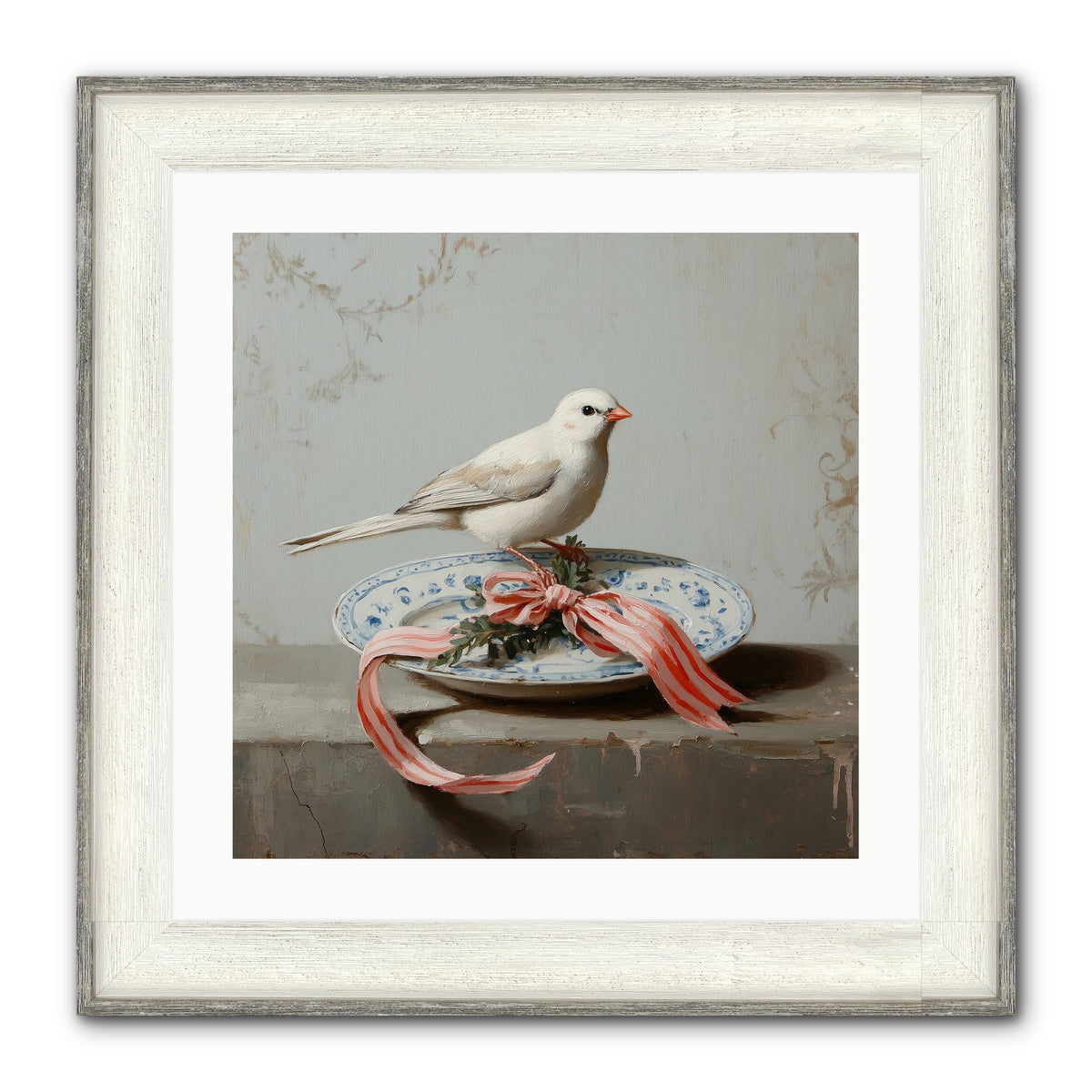 December's Sweet Melody Framed Print - Driftwood White 20x20