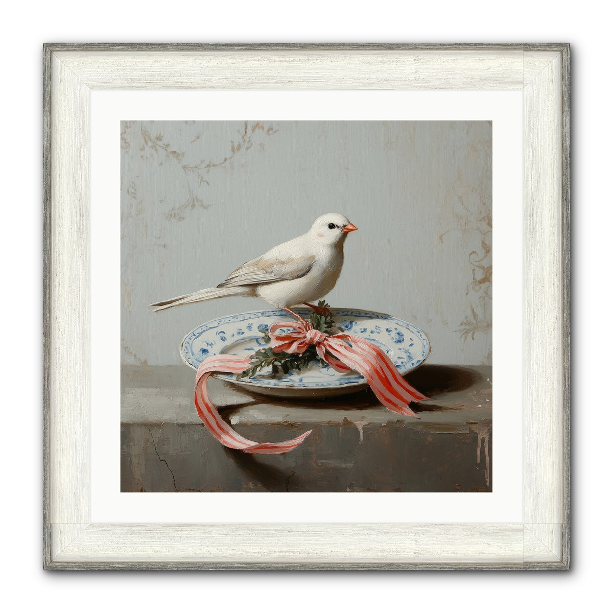 December's Sweet Melody Framed Print - Driftwood White 24x24