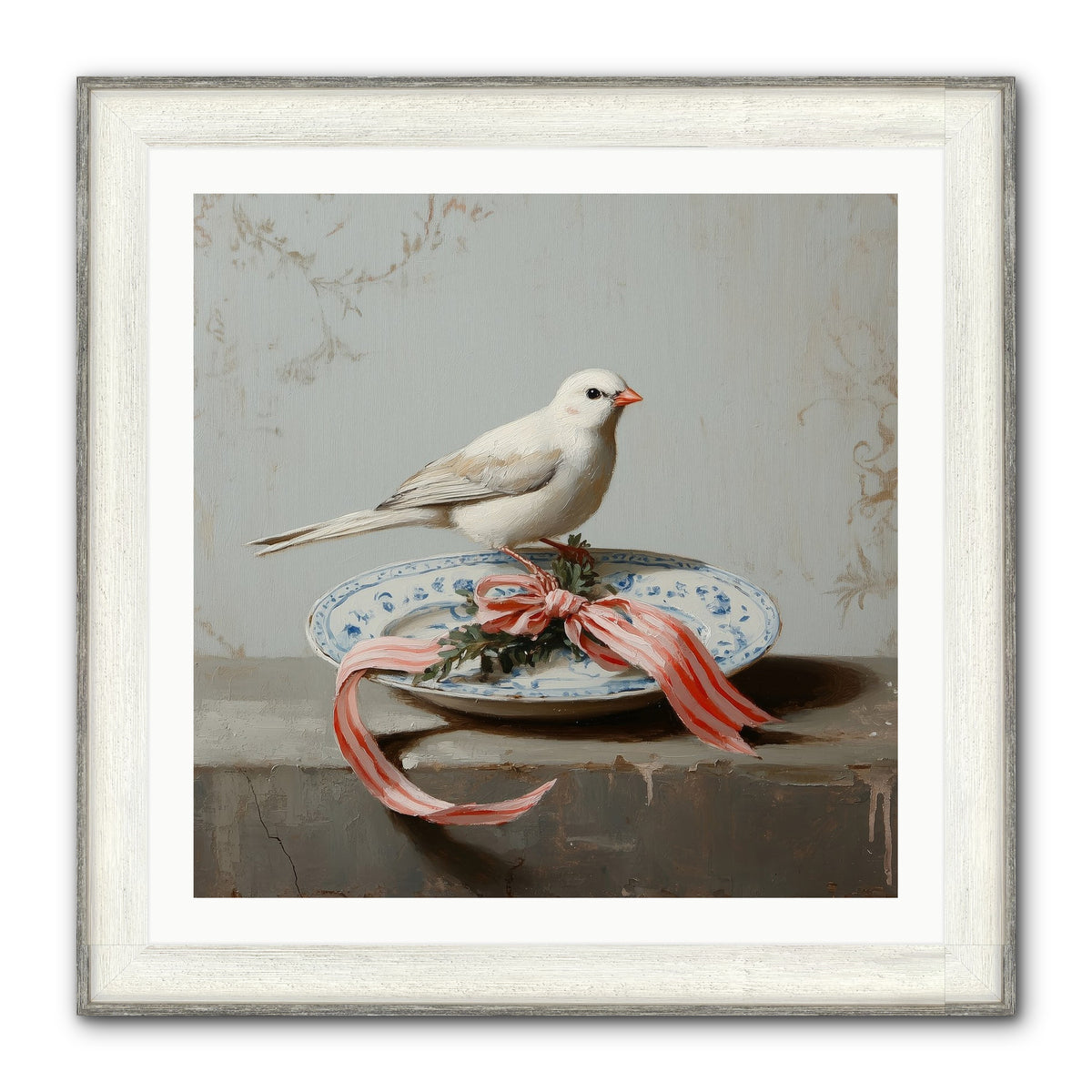 December's Sweet Melody Framed Print - Driftwood White 30x30