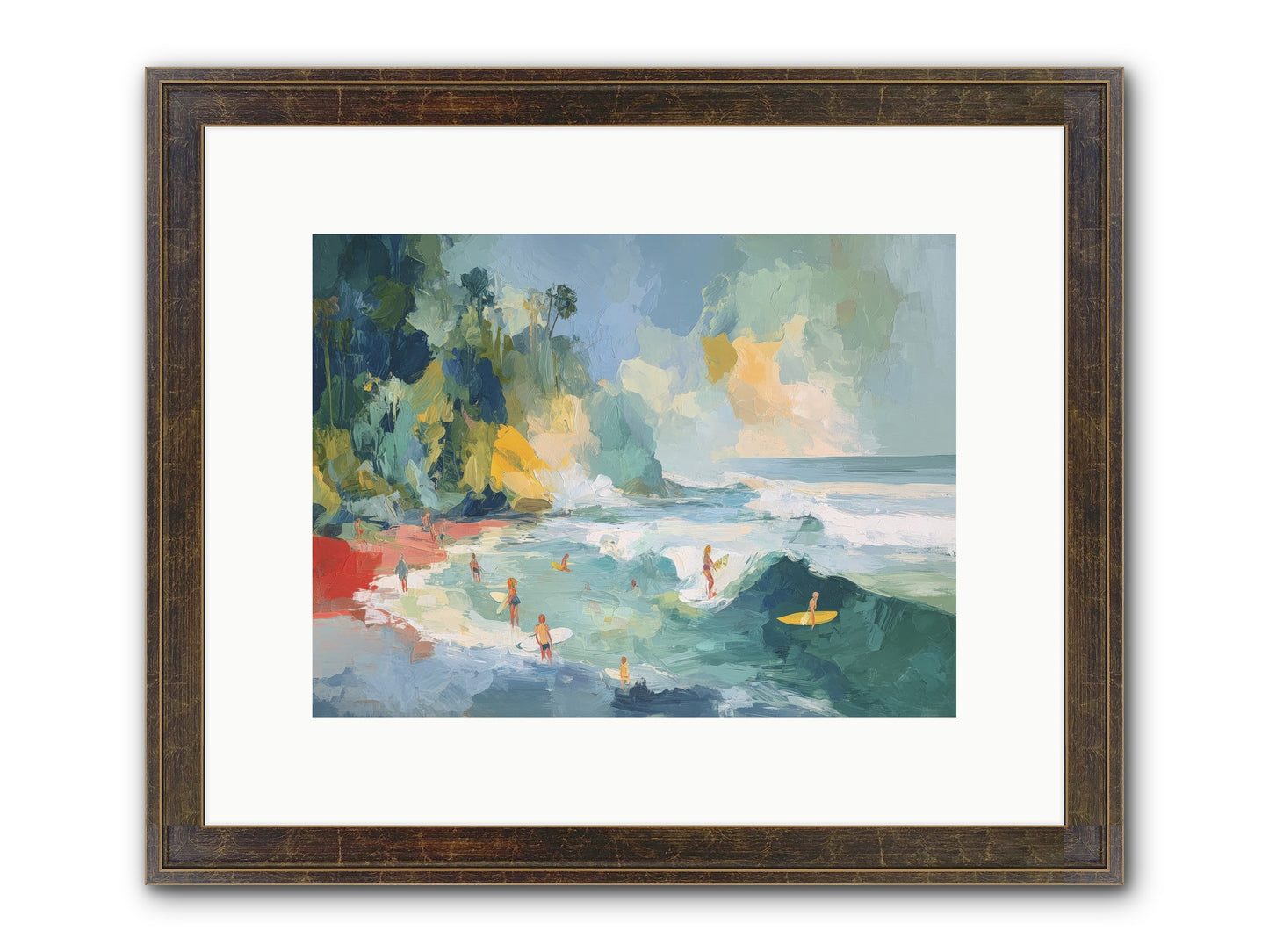 Deep Blue Beckoning Framed Print - Slimwoods Black/Gold 12x9