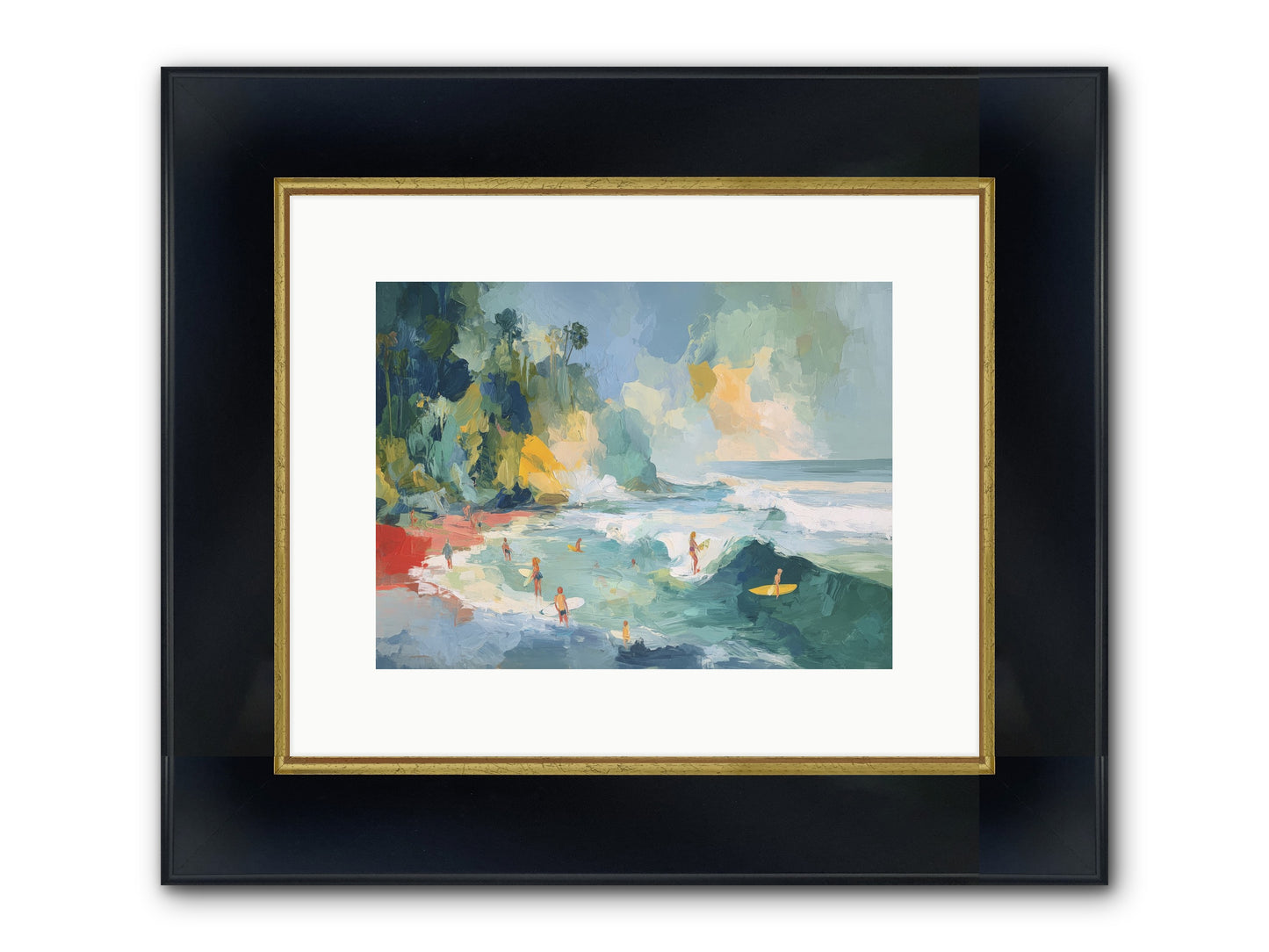 Deep Blue Beckoning Framed Print - Wide Black w/Gold 12x9