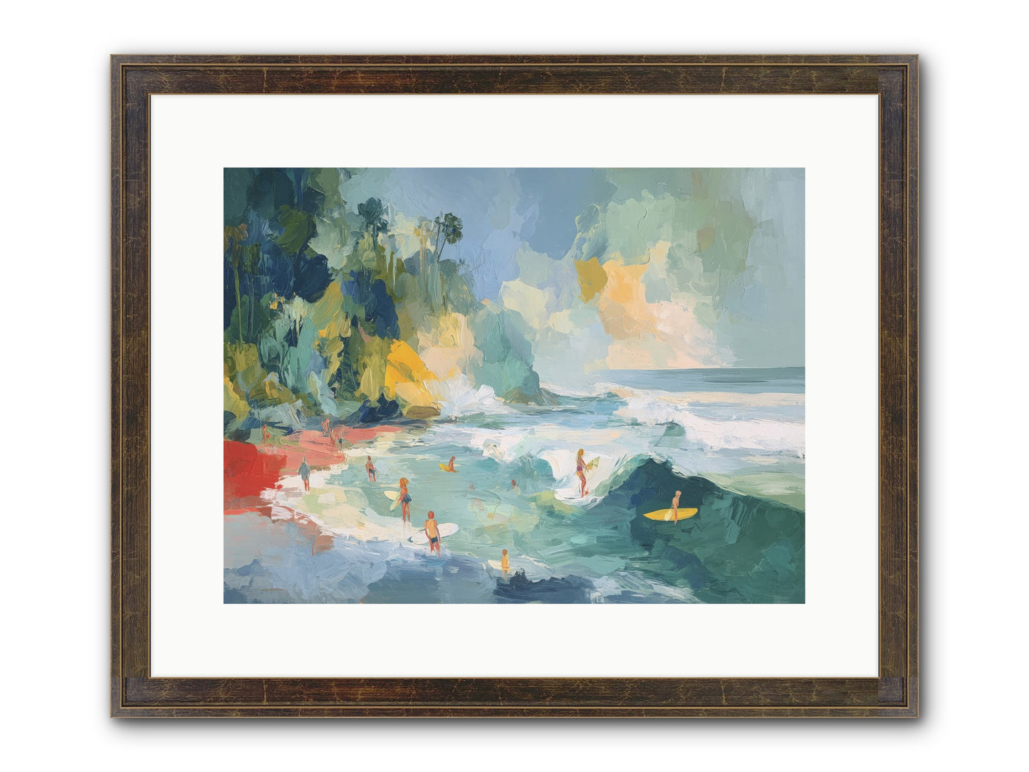 Deep Blue Beckoning Framed Print - Slimwoods Black/Gold 16x12