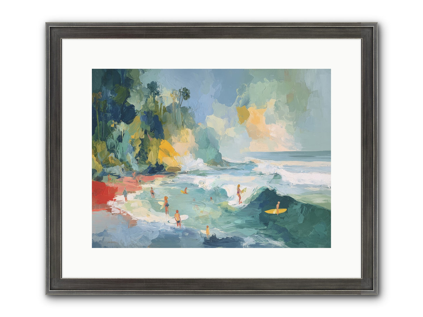 Deep Blue Beckoning Framed Print - Slimwoods Black/Silver 16x12