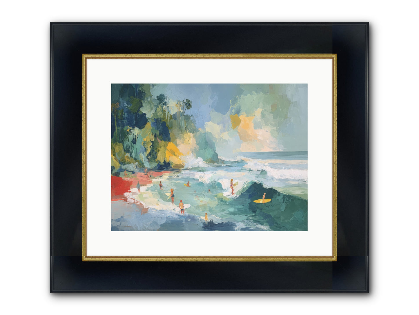 Deep Blue Beckoning Framed Print - Wide Black w/Gold 16x12