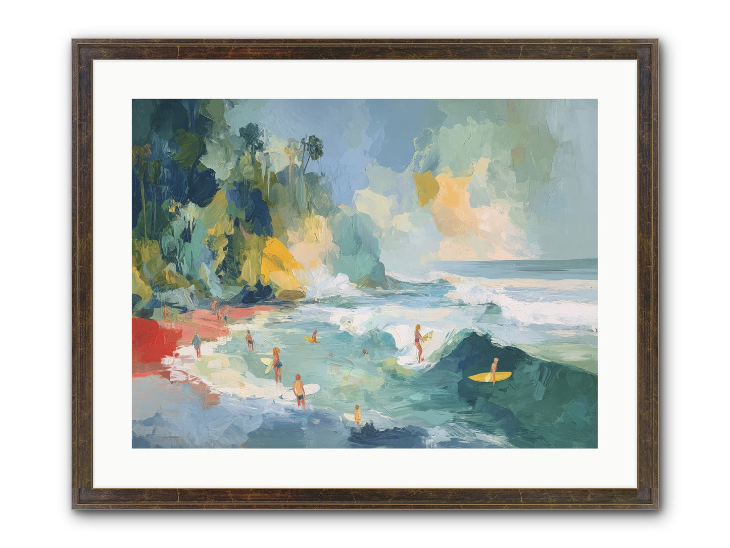 Deep Blue Beckoning Framed Print - Slimwoods Black/Gold 24x18