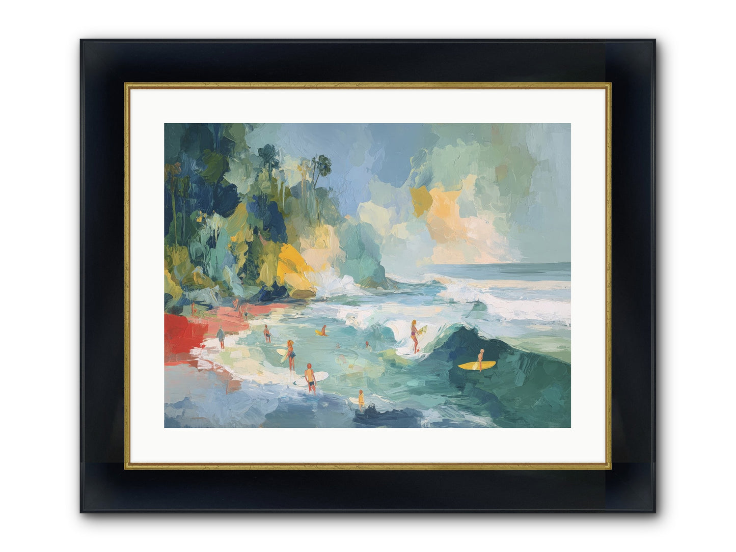 Deep Blue Beckoning Framed Print - Wide Black w/Gold 24x18