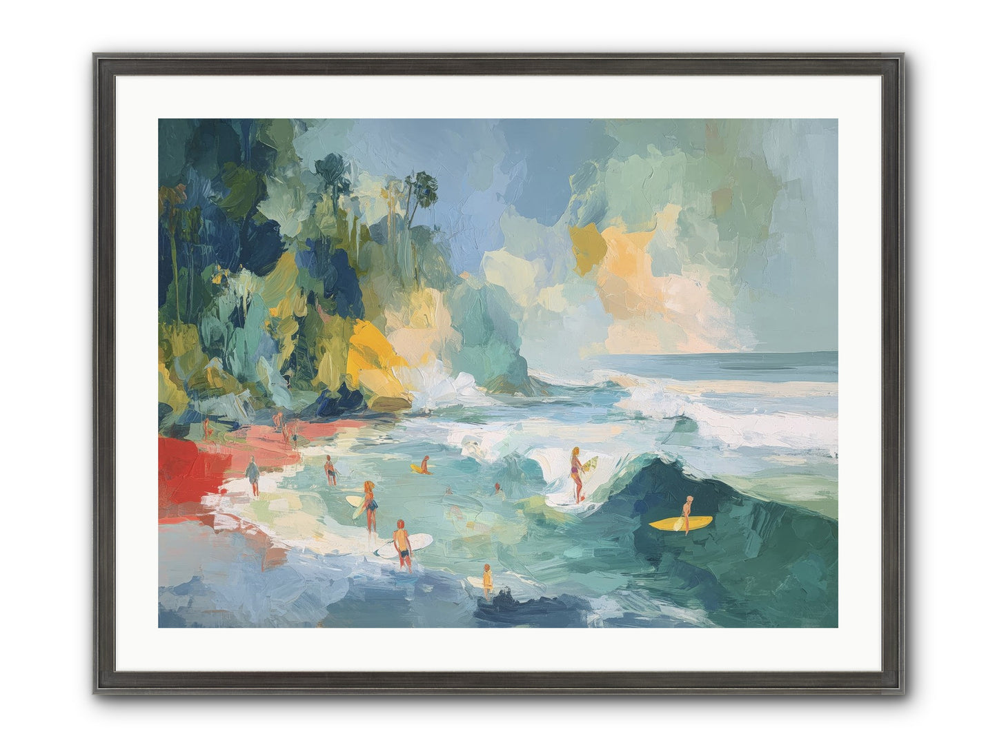 Deep Blue Beckoning Framed Print - Slimwoods Black/Silver 32x24