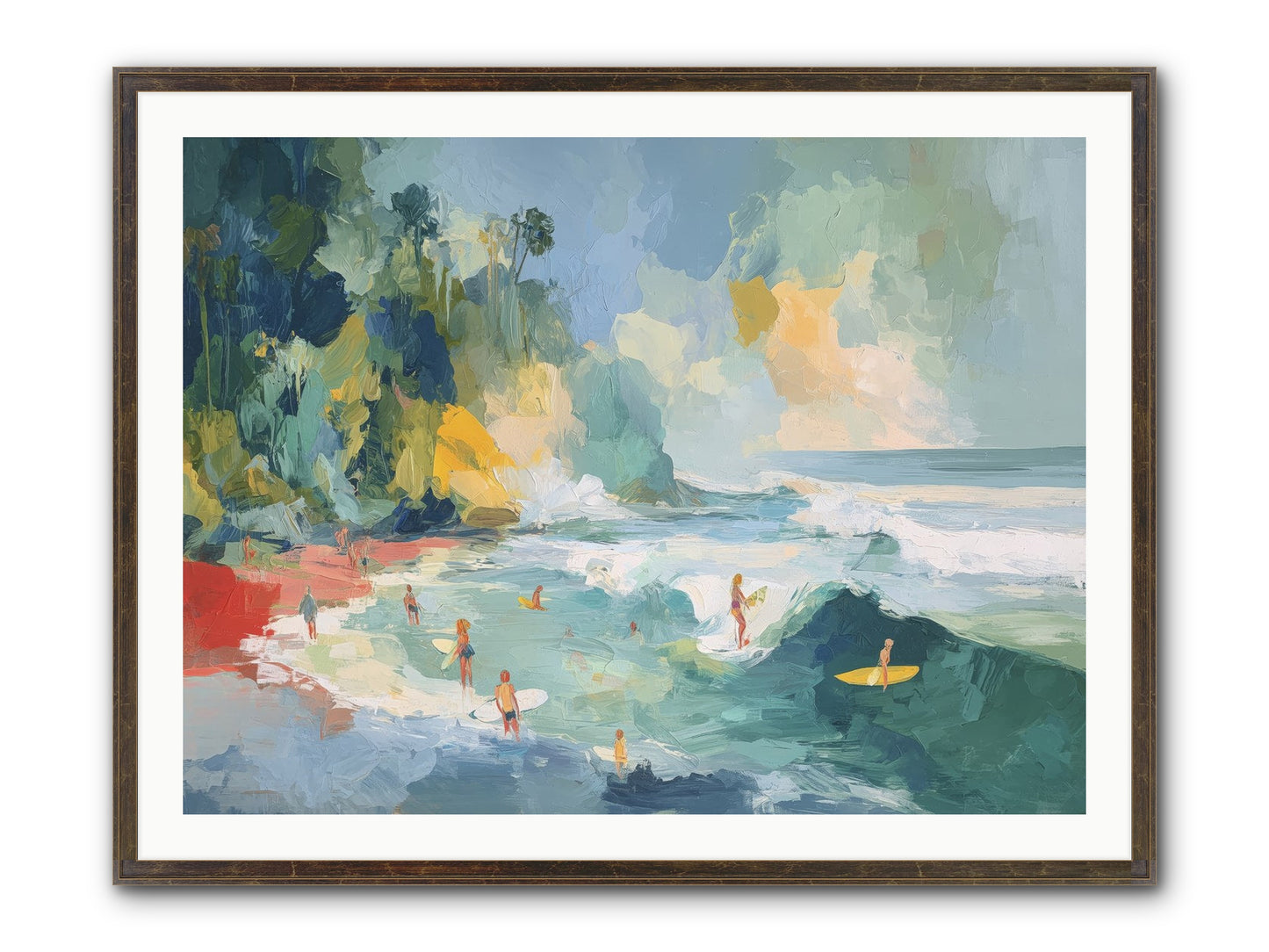 Deep Blue Beckoning Framed Print - Slimwoods Black/Gold 40x30