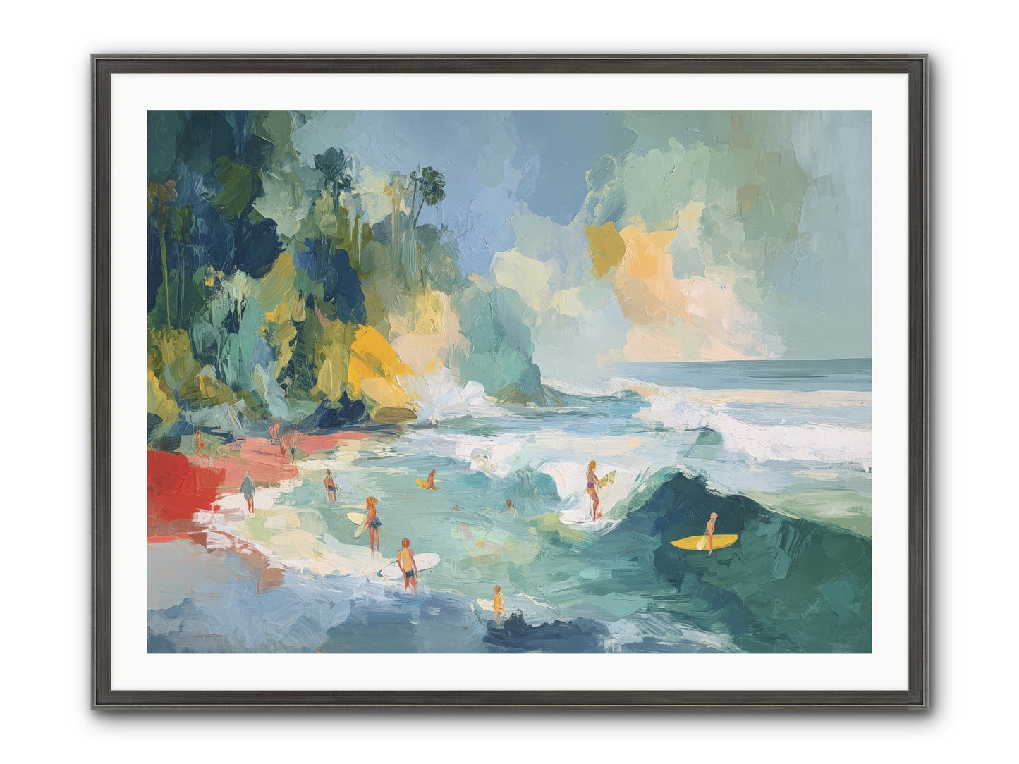 Deep Blue Beckoning Framed Print - Slimwoods Black/Silver 40x30