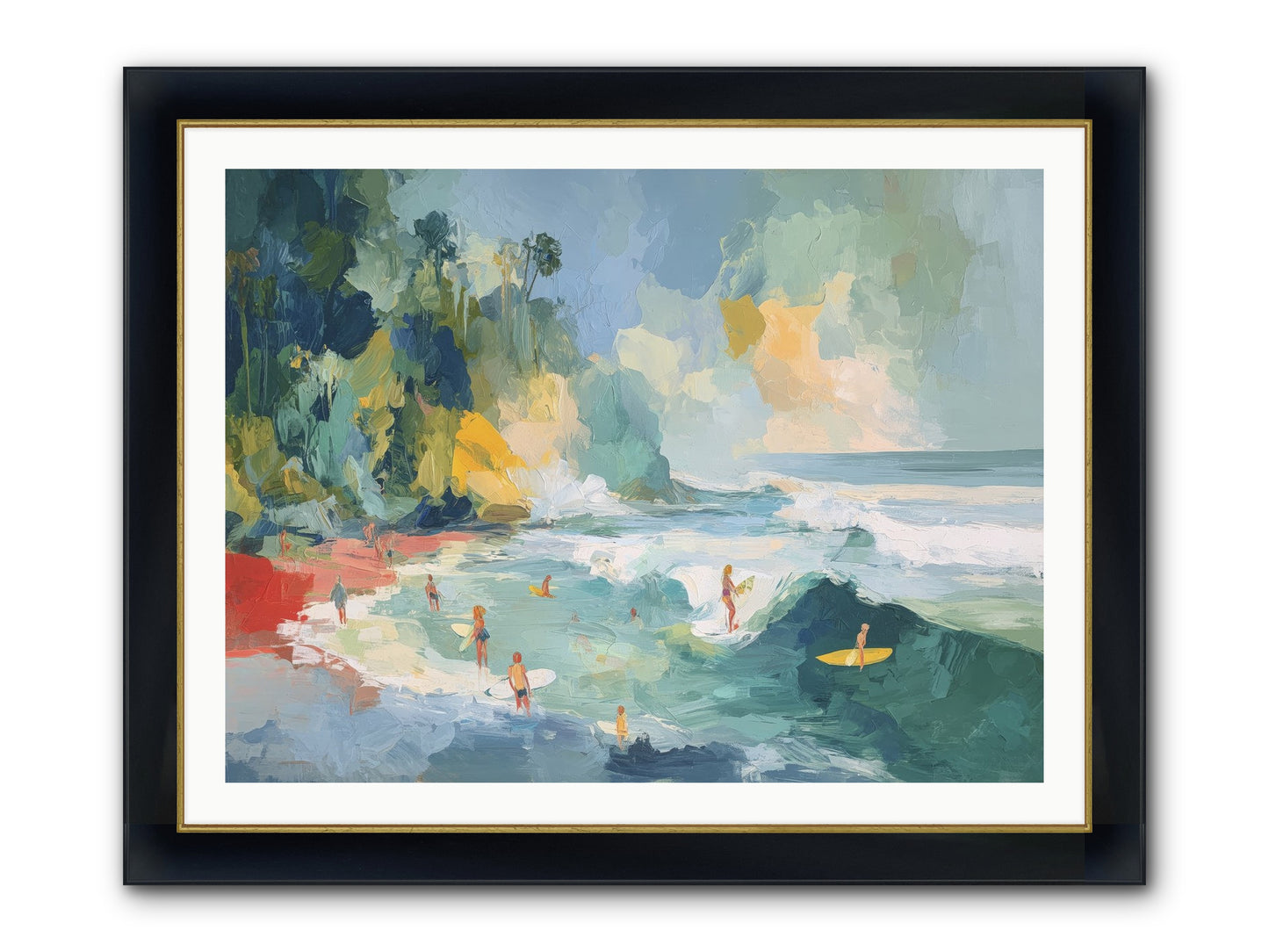 Deep Blue Beckoning Framed Print - Wide Black w/Gold 40x30