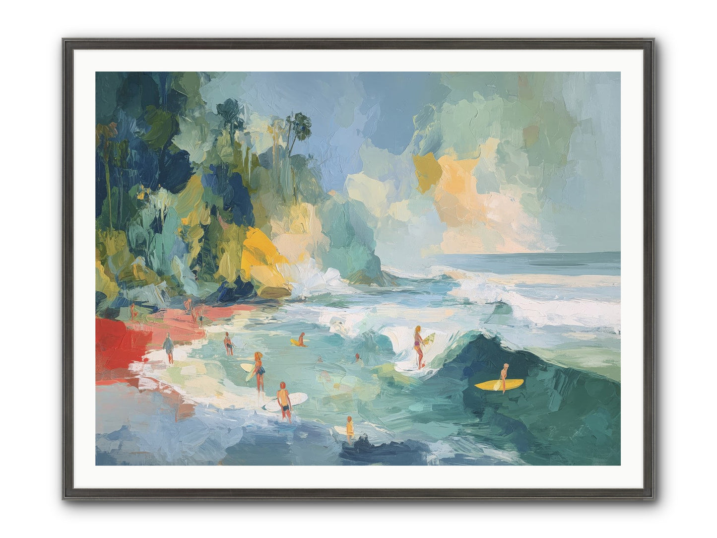 Deep Blue Beckoning Framed Print - Slimwoods Black/Silver 48x36