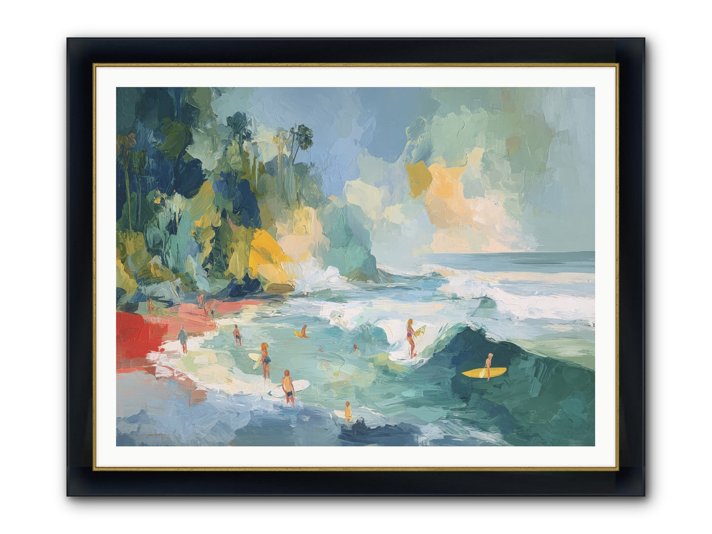 Deep Blue Beckoning Framed Print - Wide Black w/Gold 48x36