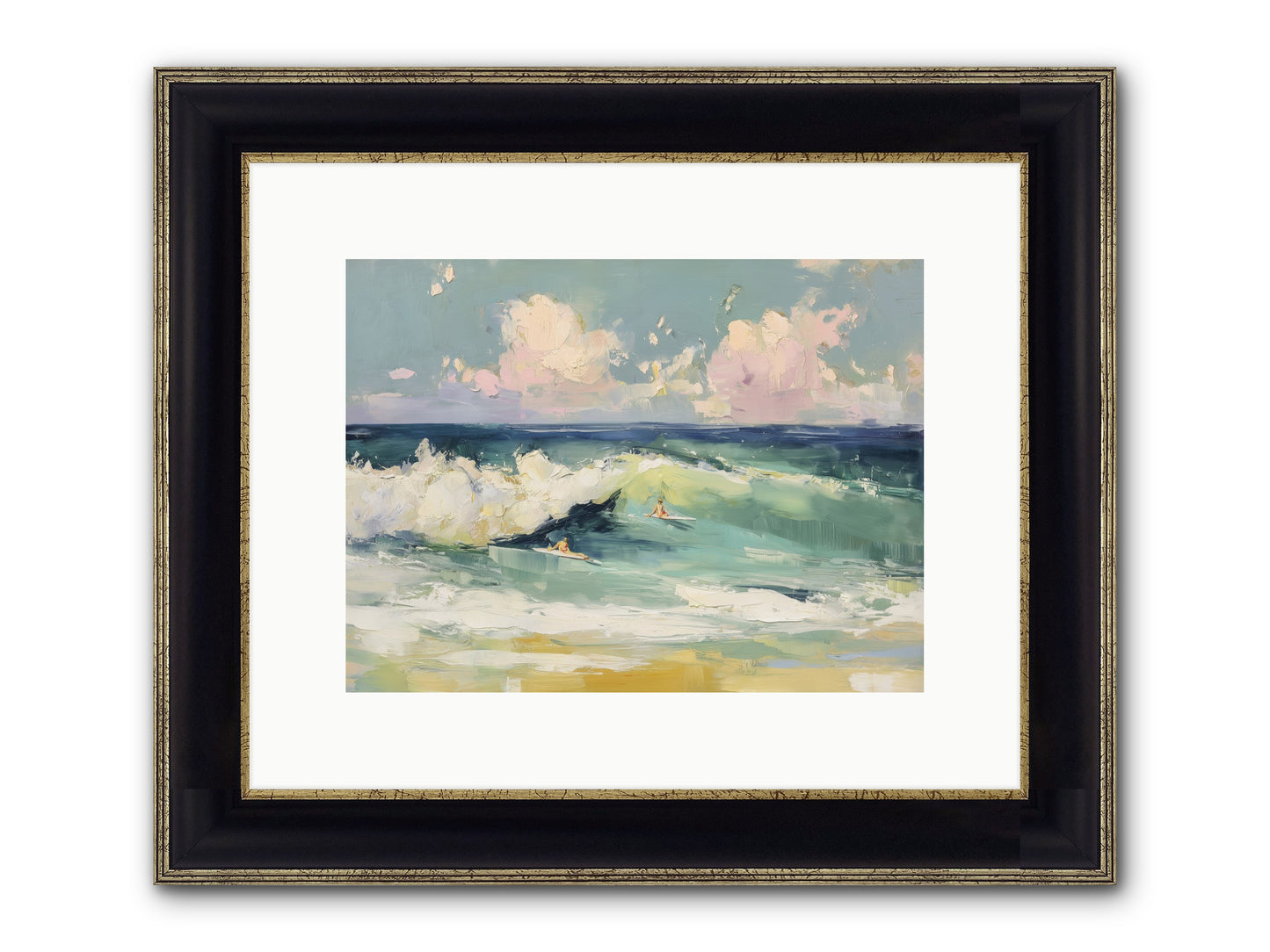 Deep Blue Calling Framed Print - Black & Gold 12x9