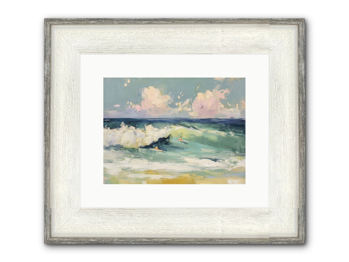 Deep Blue Calling Framed Print - Driftwood White 12x9