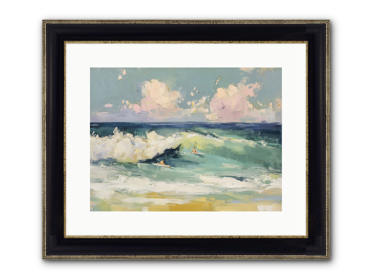 Deep Blue Calling Framed Print - Black & Gold 16x12