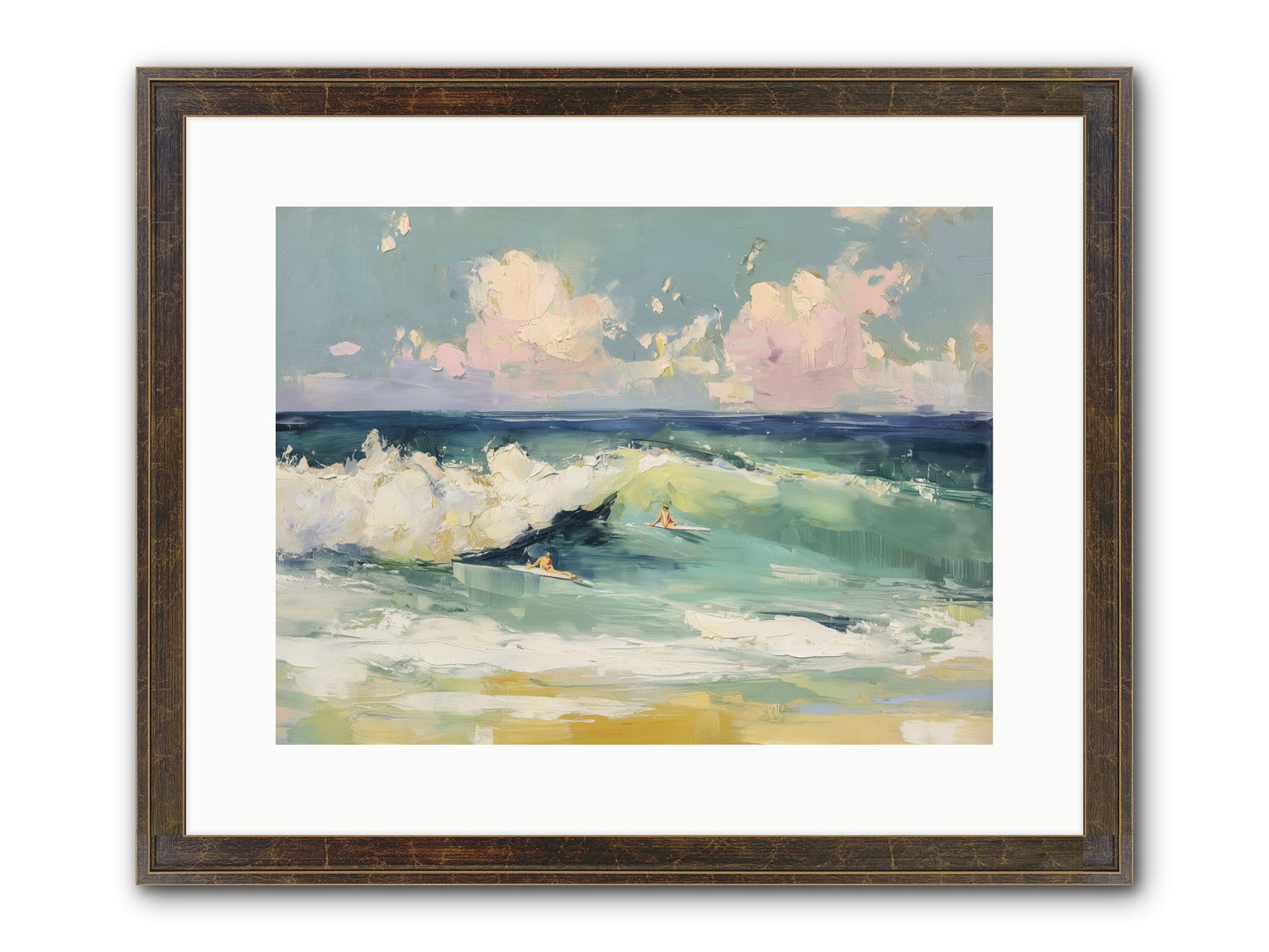 Deep Blue Calling Framed Print - Slimwoods Black/Gold 16x12