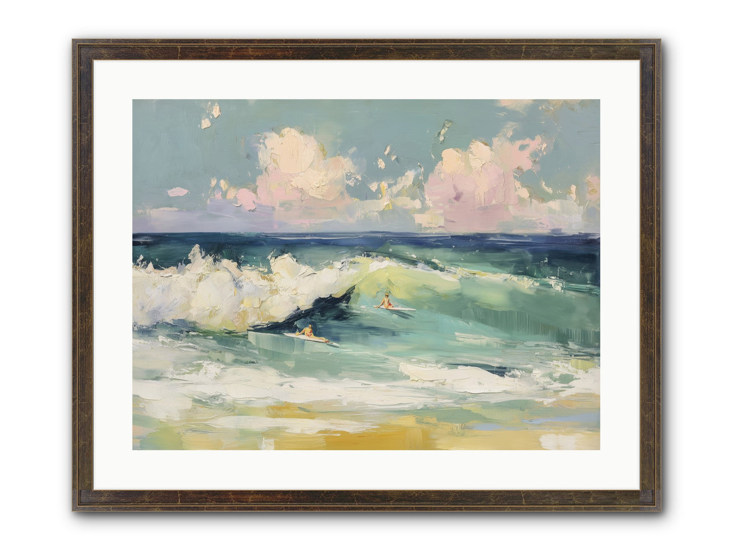 Deep Blue Calling Framed Print - Slimwoods Black/Gold 24x18
