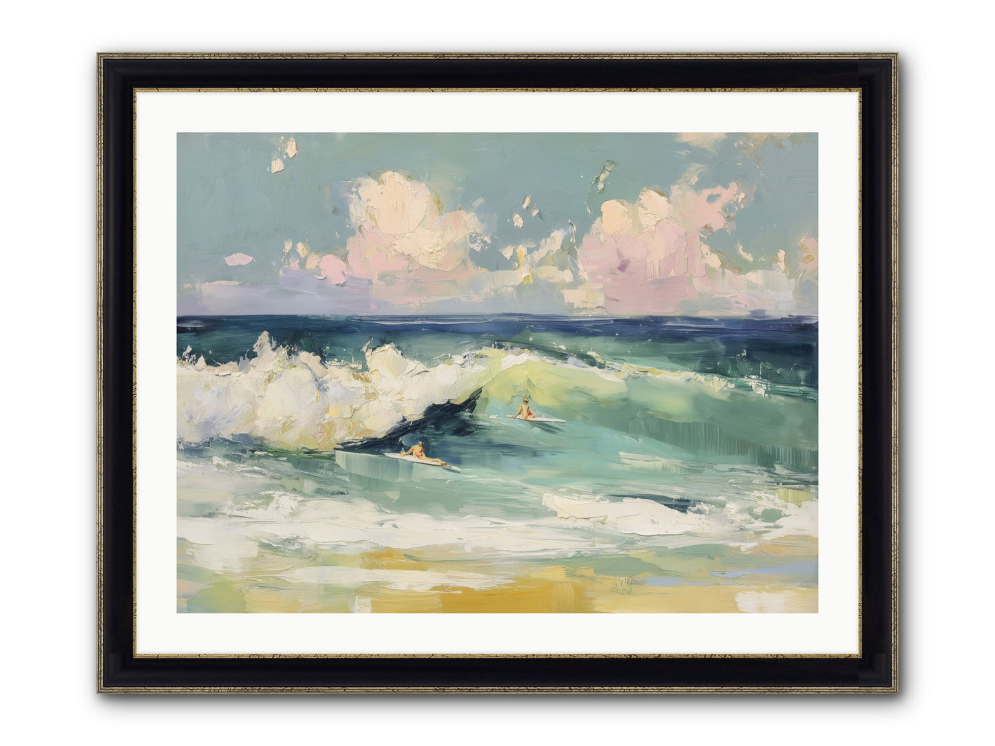 Deep Blue Calling Framed Print - Black & Gold 32x24