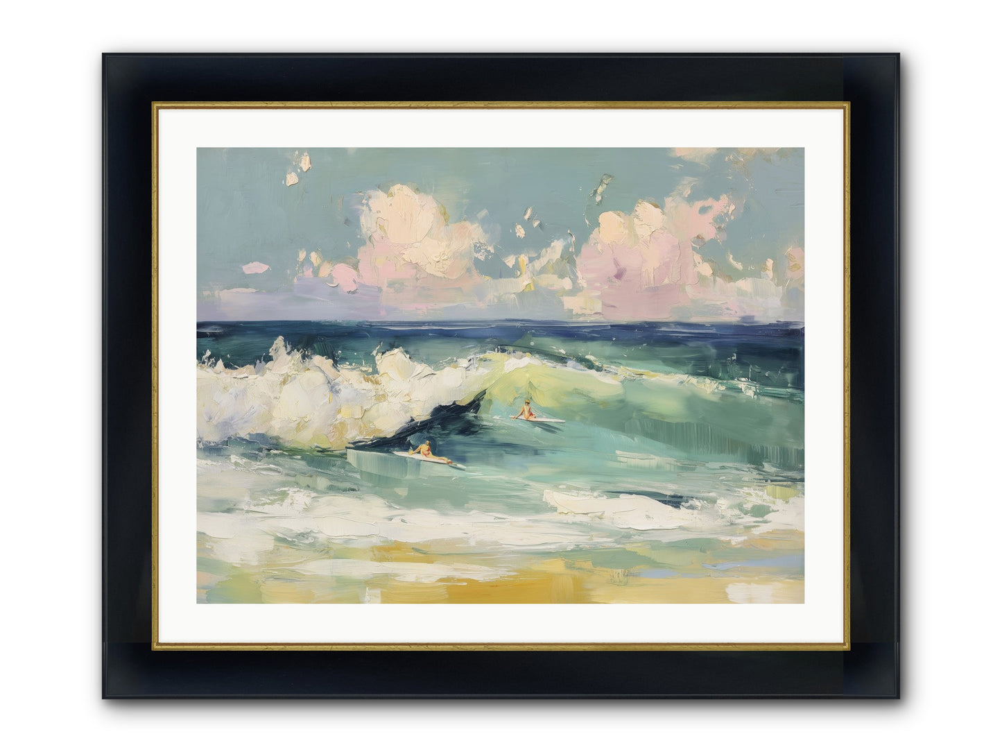 Deep Blue Calling Framed Print - Wide Black w/Gold 32x24