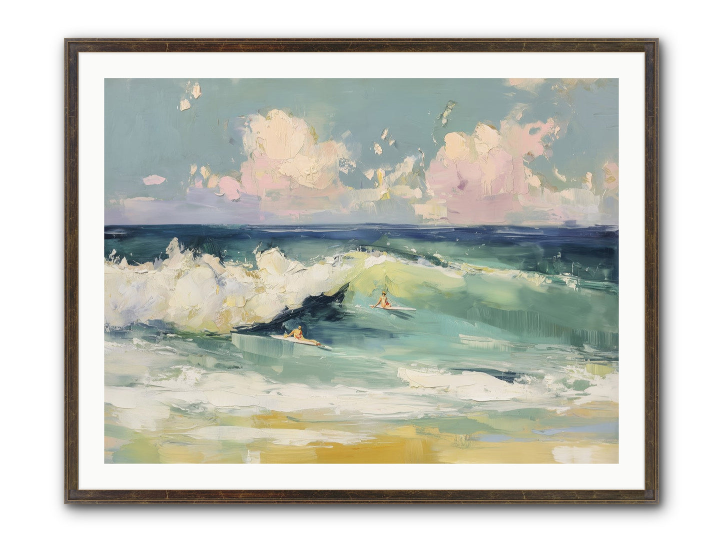 Deep Blue Calling Framed Print - Slimwoods Black/Gold 40x30