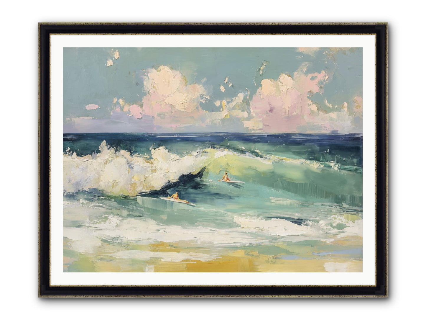Deep Blue Calling Framed Print - Black & Gold 48x36