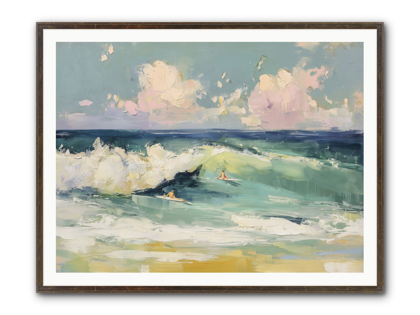 Deep Blue Calling Framed Print - Slimwoods Black/Gold 48x36