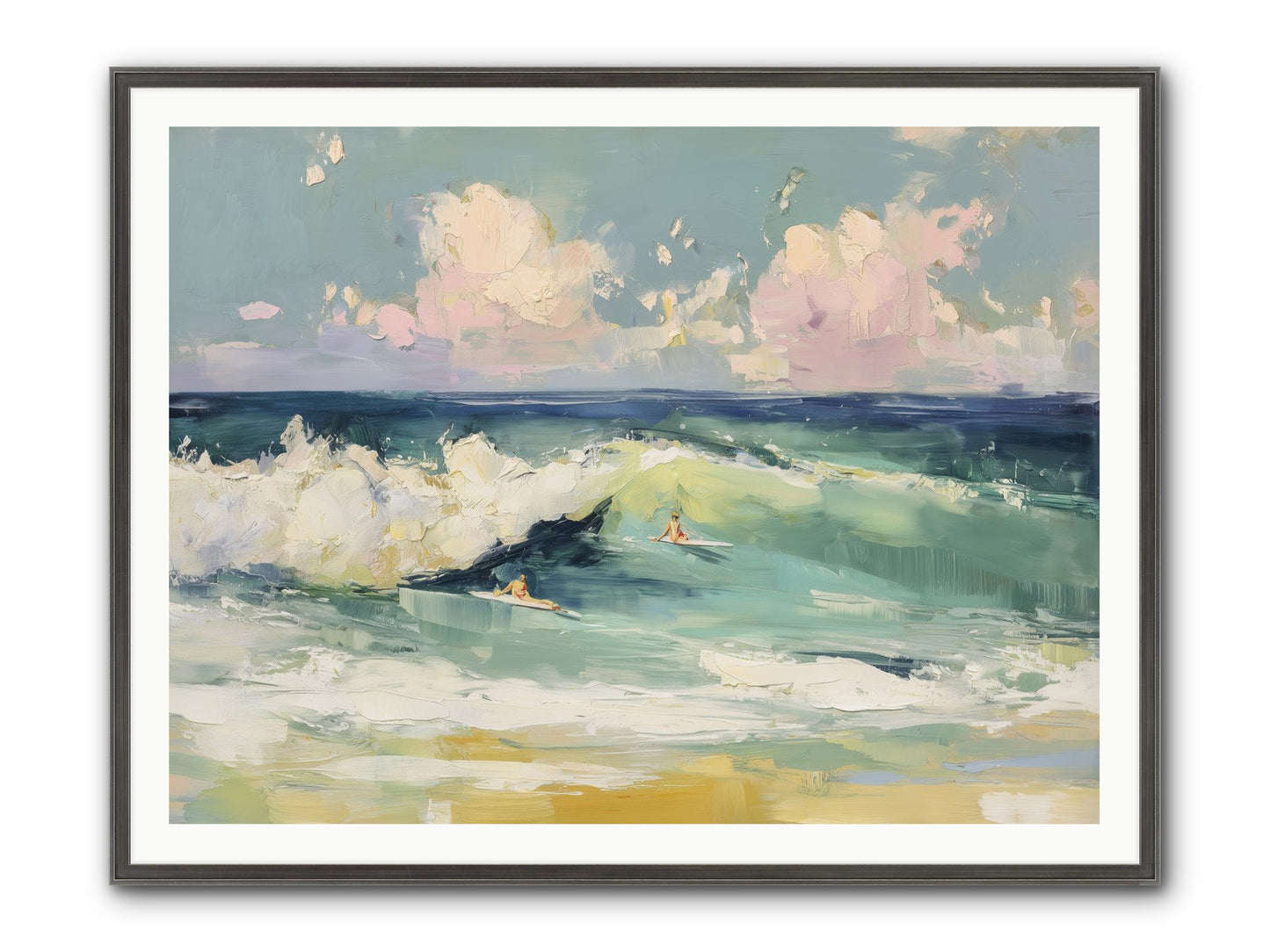 Deep Blue Calling Framed Print - Slimwoods Black/Silver 48x36