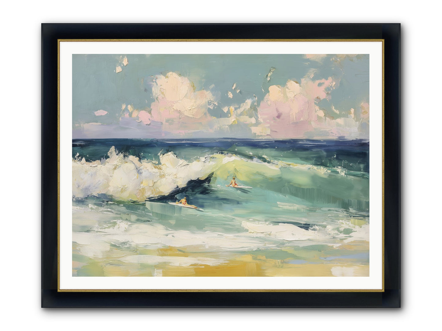 Deep Blue Calling Framed Print - Wide Black w/Gold 48x36
