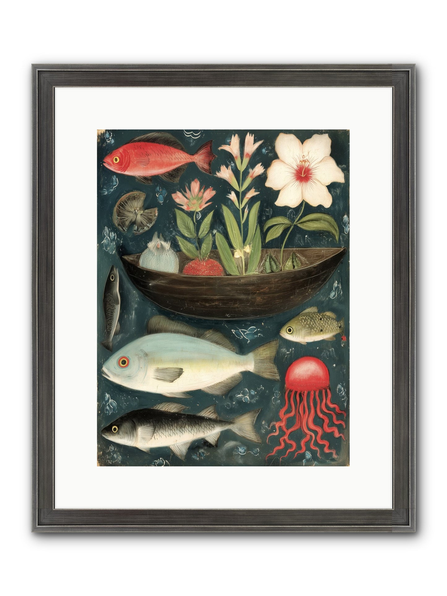 Deep Blue Diary Framed Print - Slimwoods Black/Silver 12x16