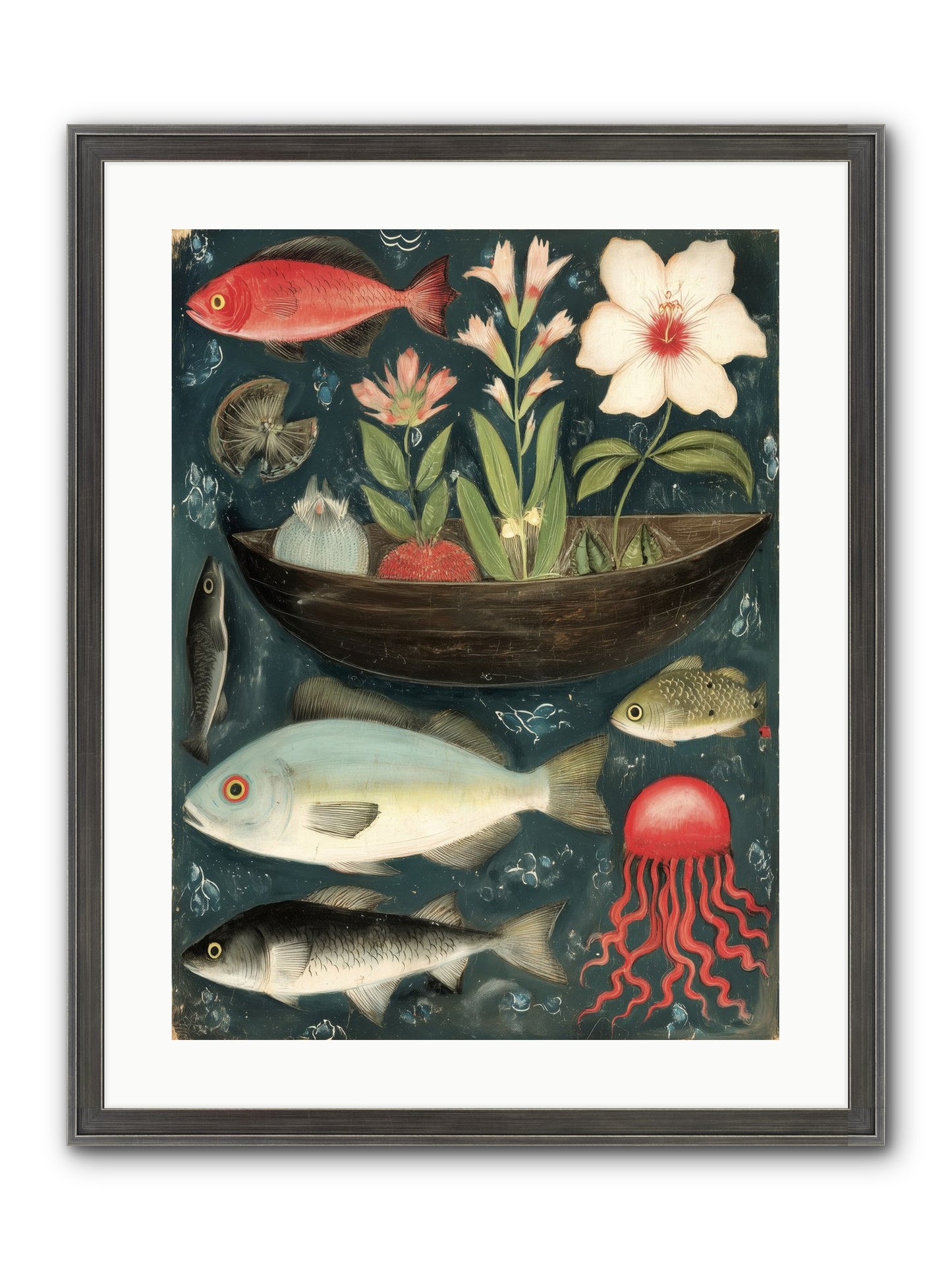 Deep Blue Diary Framed Print - Slimwoods Black/Silver 18x24