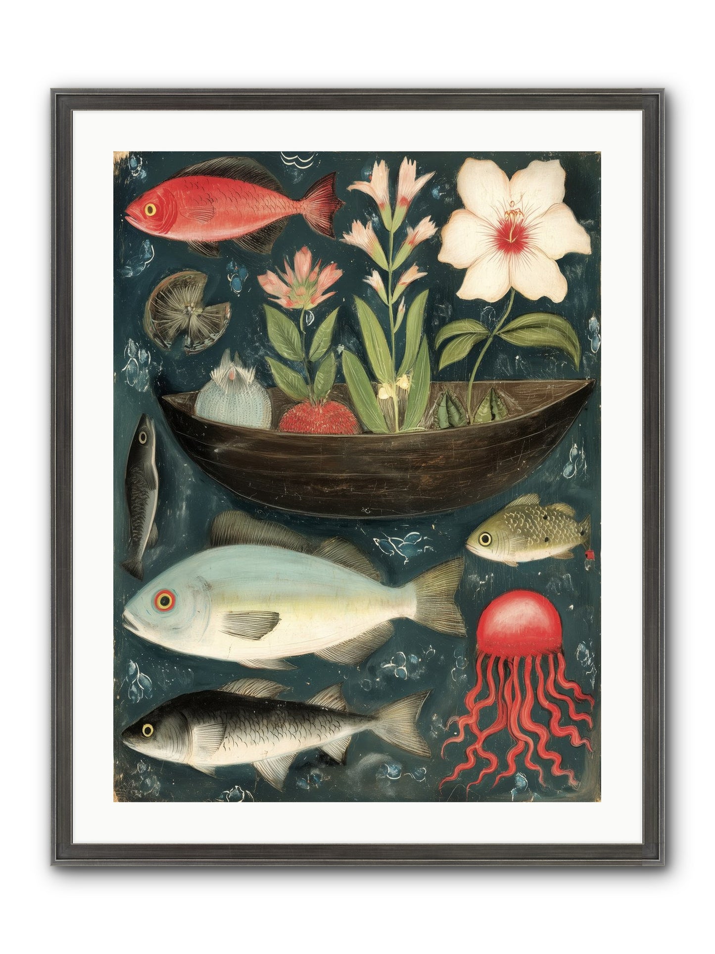 Deep Blue Diary Framed Print - Slimwoods Black/Silver 24x32