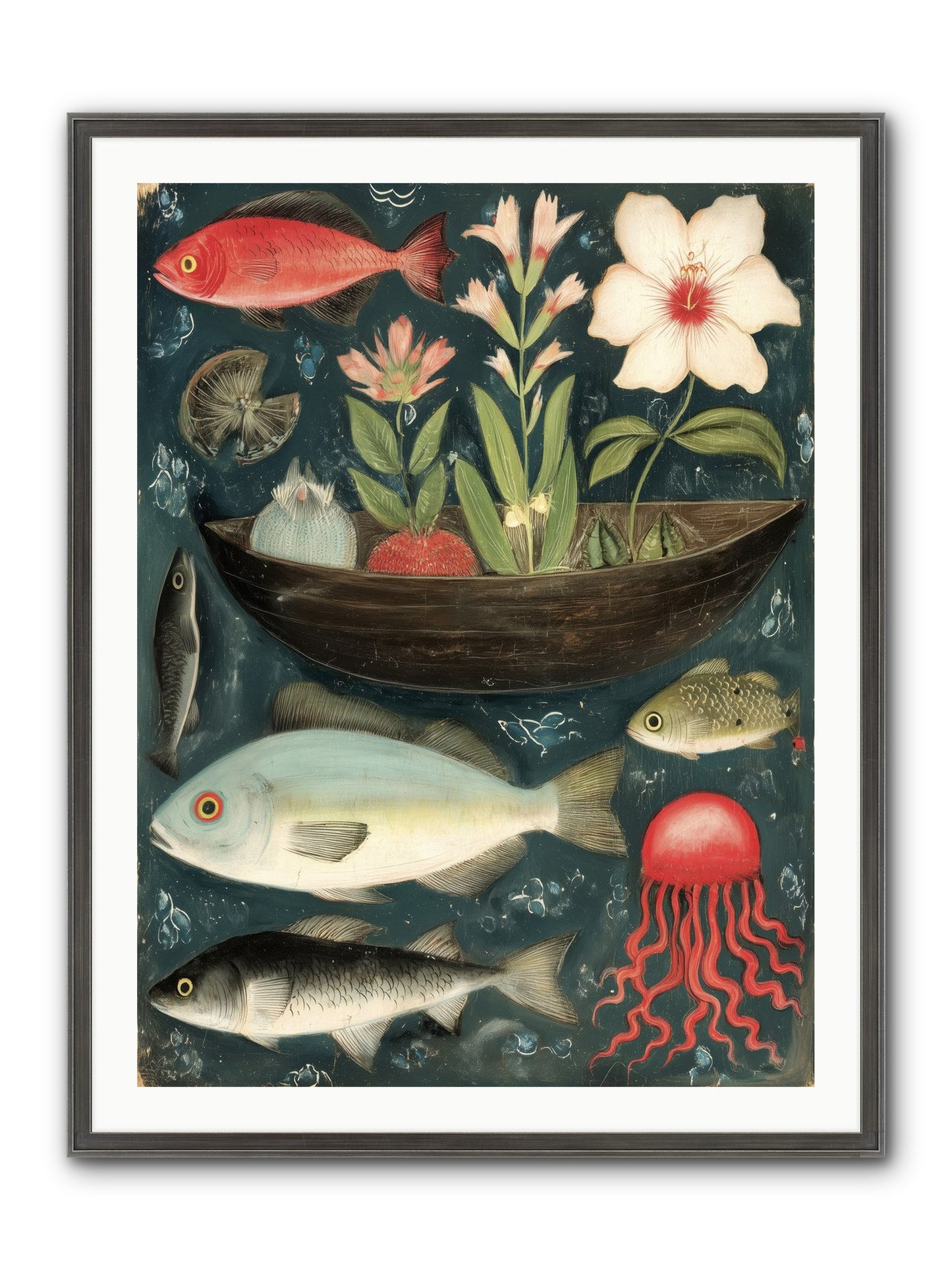 Deep Blue Diary Framed Print - Slimwoods Black/Silver 30x40