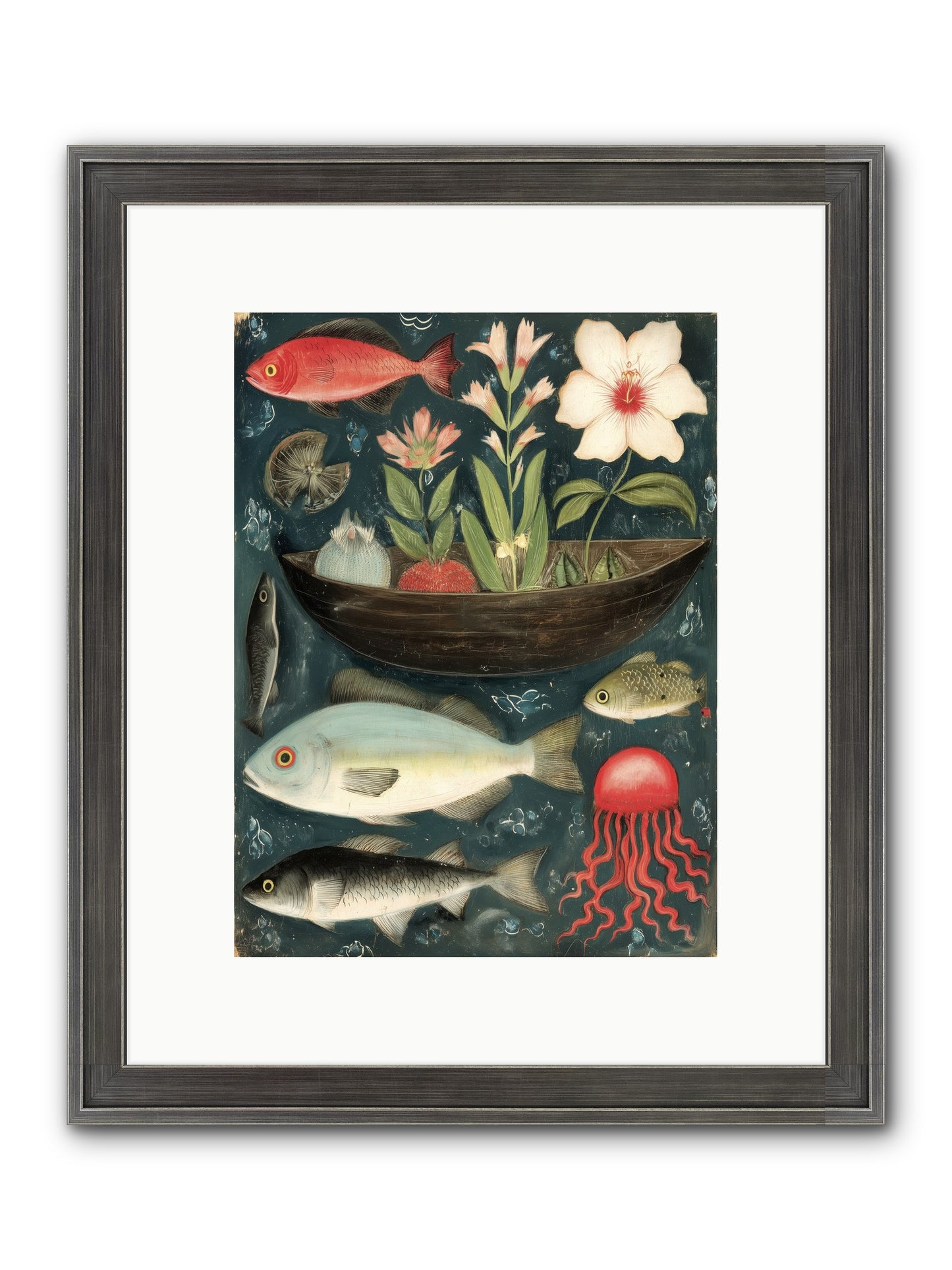 Deep Blue Diary Framed Print - Slimwoods Black/Silver 9x12