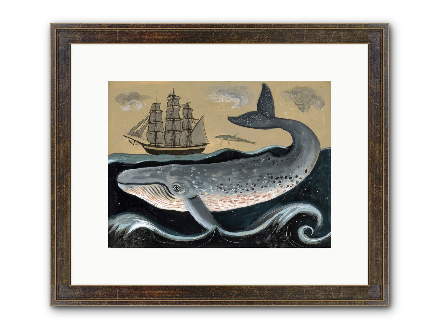 Deep Blue Pages Framed Print - Slimwoods Black/Gold 12x9
