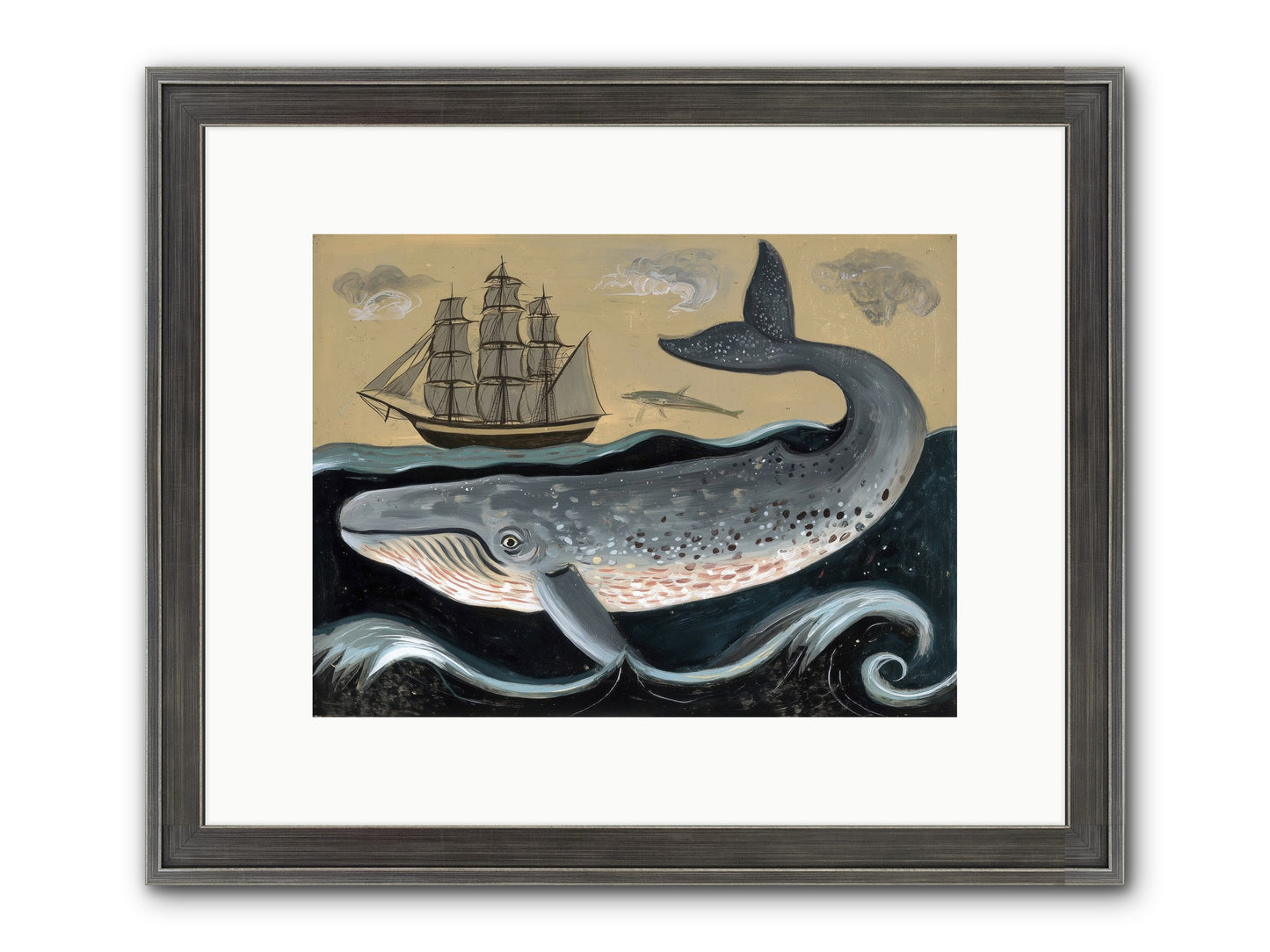 Deep Blue Pages Framed Print - Slimwoods Black/Silver 12x9