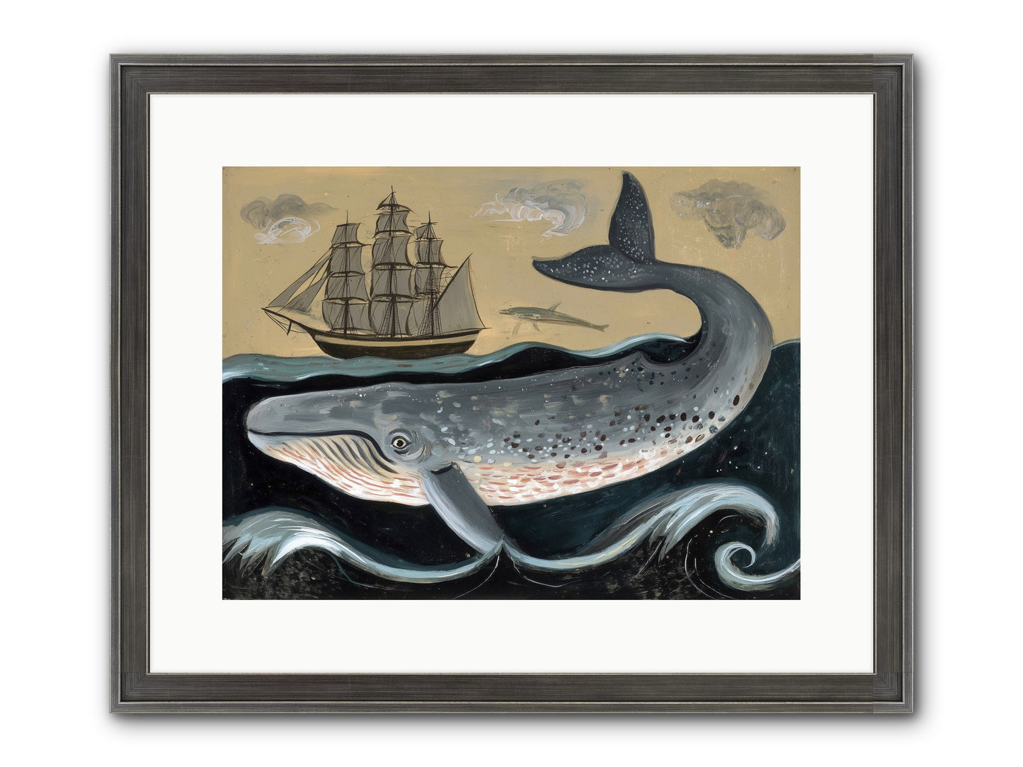 Deep Blue Pages Framed Print - Slimwoods Black/Silver 16x12