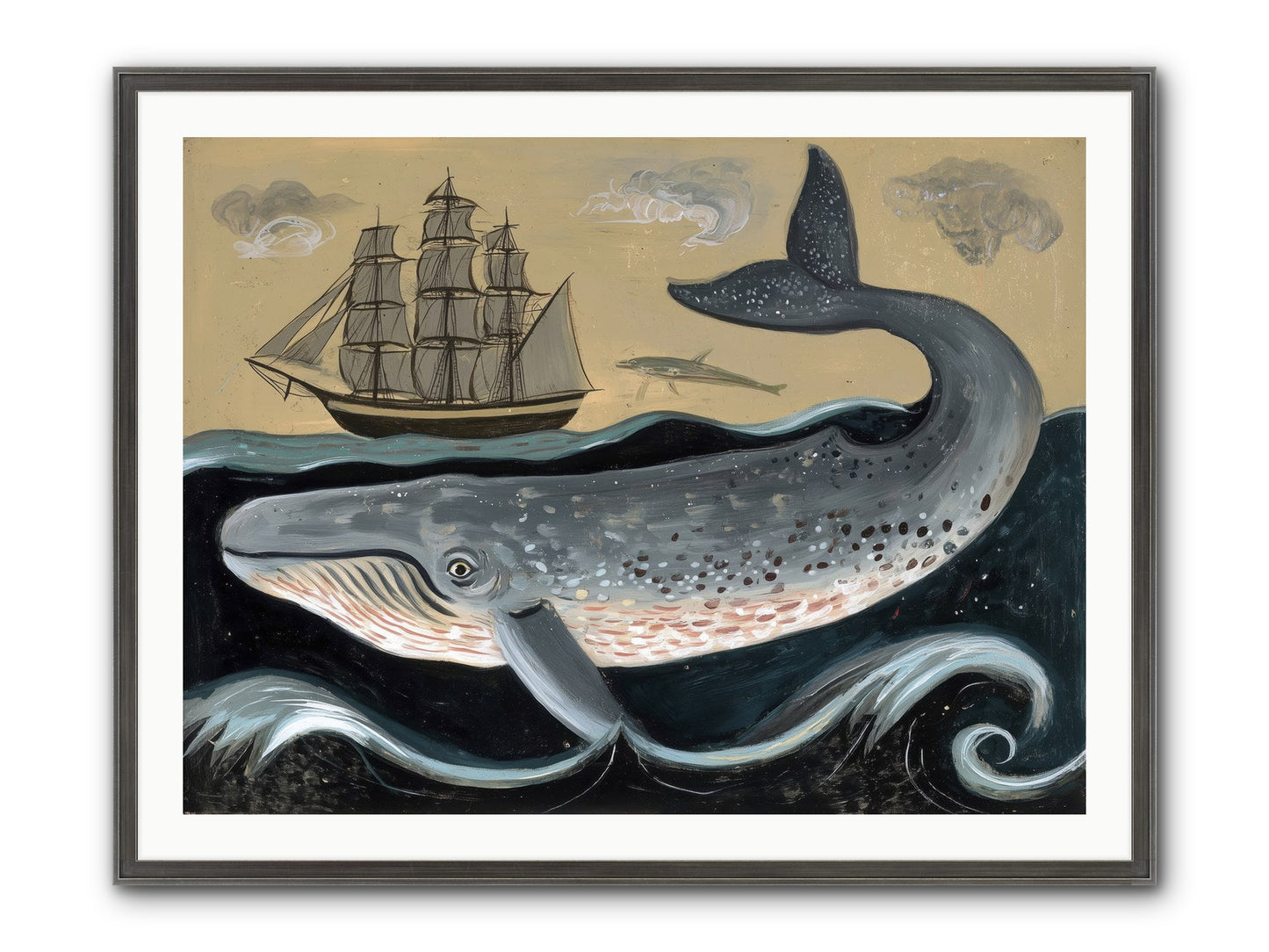 Deep Blue Pages Framed Print - Slimwoods Black/Silver 40x30