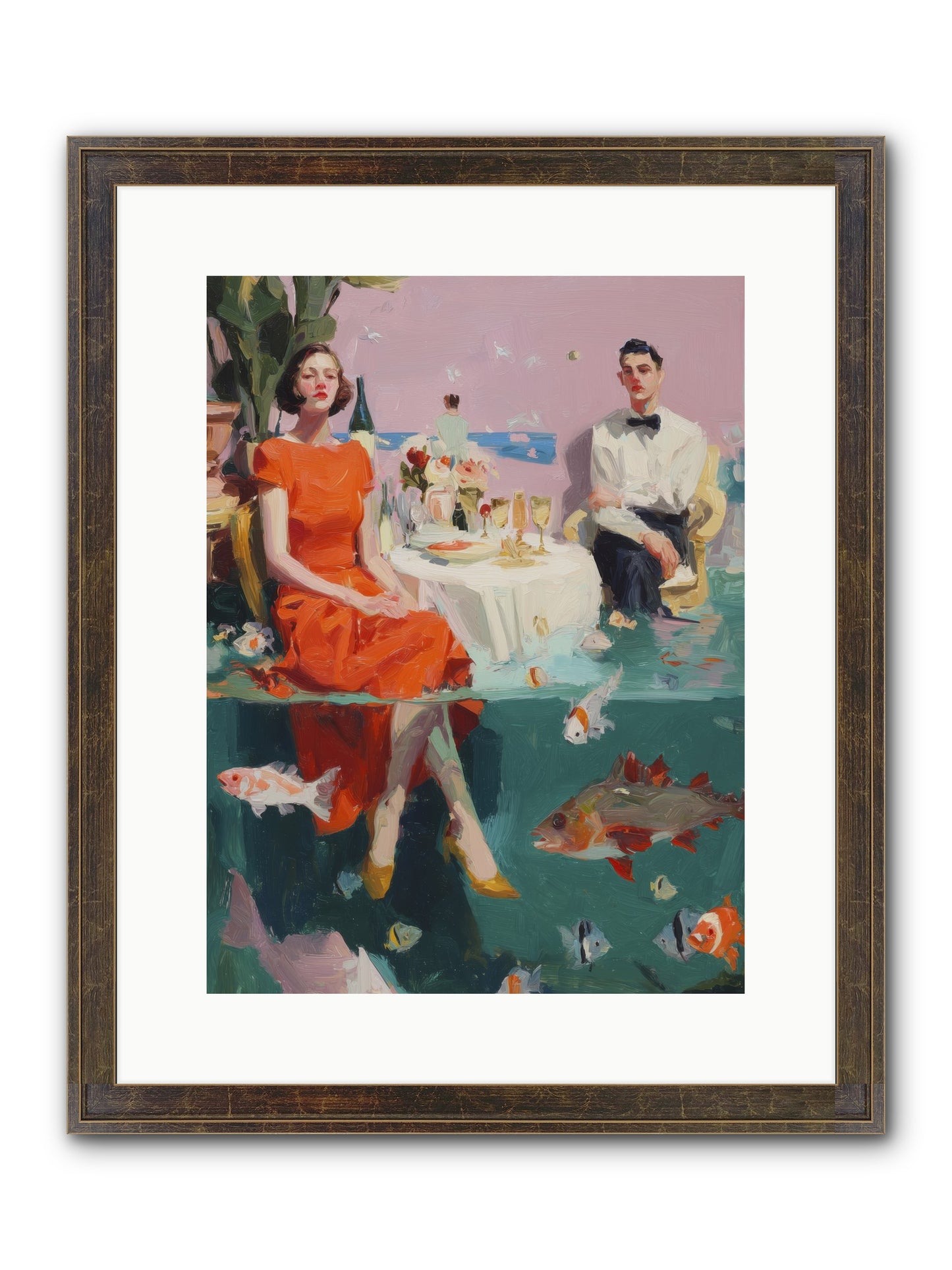 Deep Blue Seduction Framed Print - Slimwoods Black/Gold 12x16
