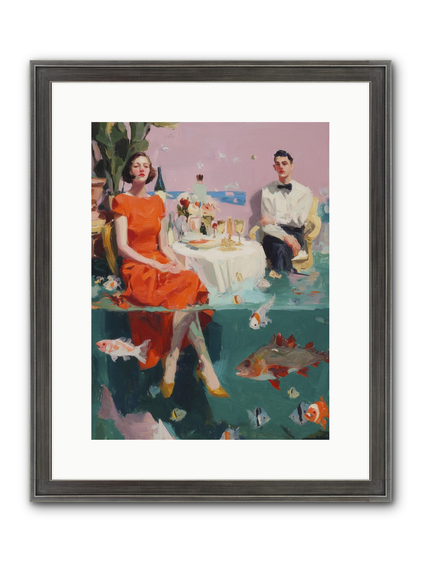 Deep Blue Seduction Framed Print - Slimwoods Black/Silver 12x16